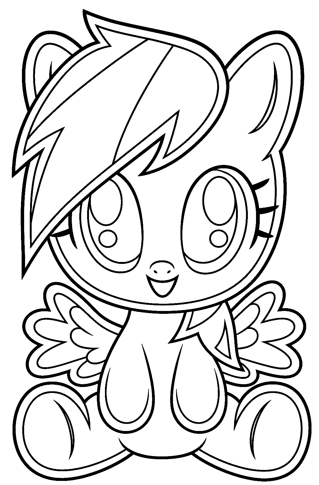 chibi my little pony rainbow dash plush line art