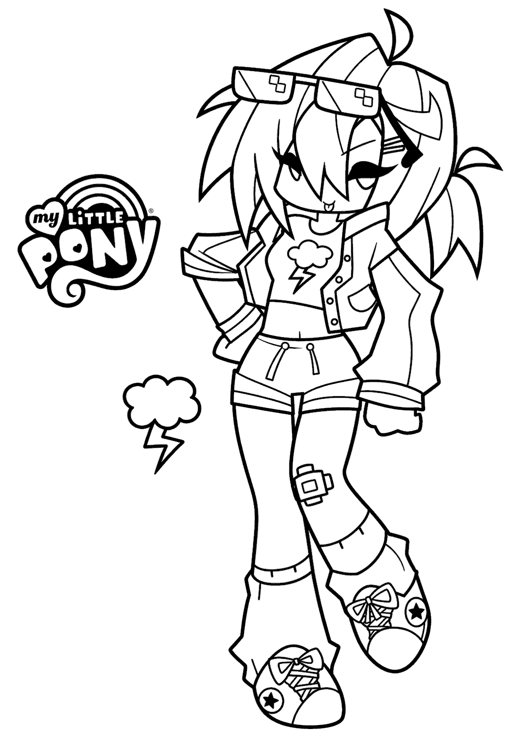 cool anime style my little pony rainbow dash line art