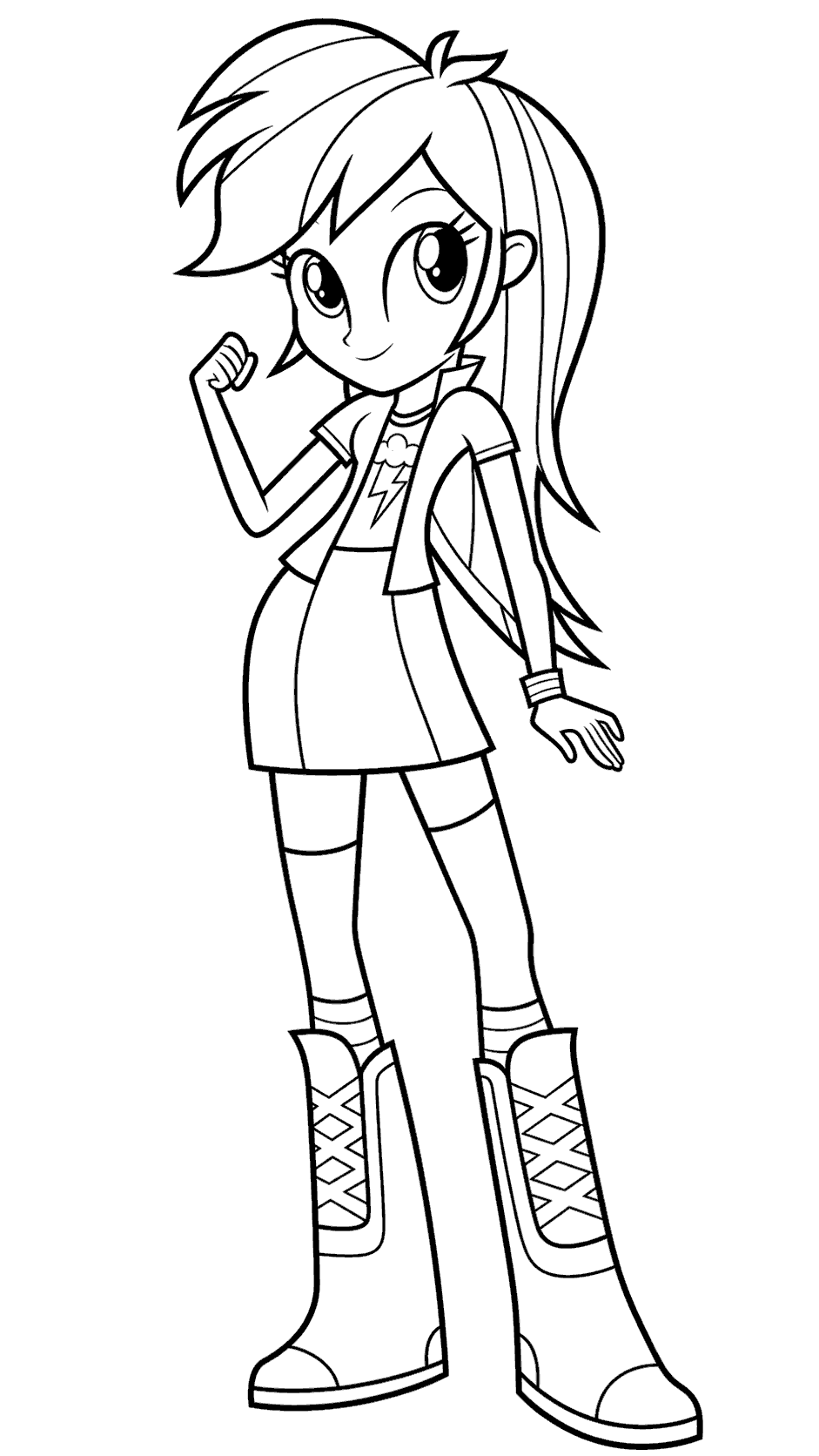 my little pony equestria girls rainbow dash line art