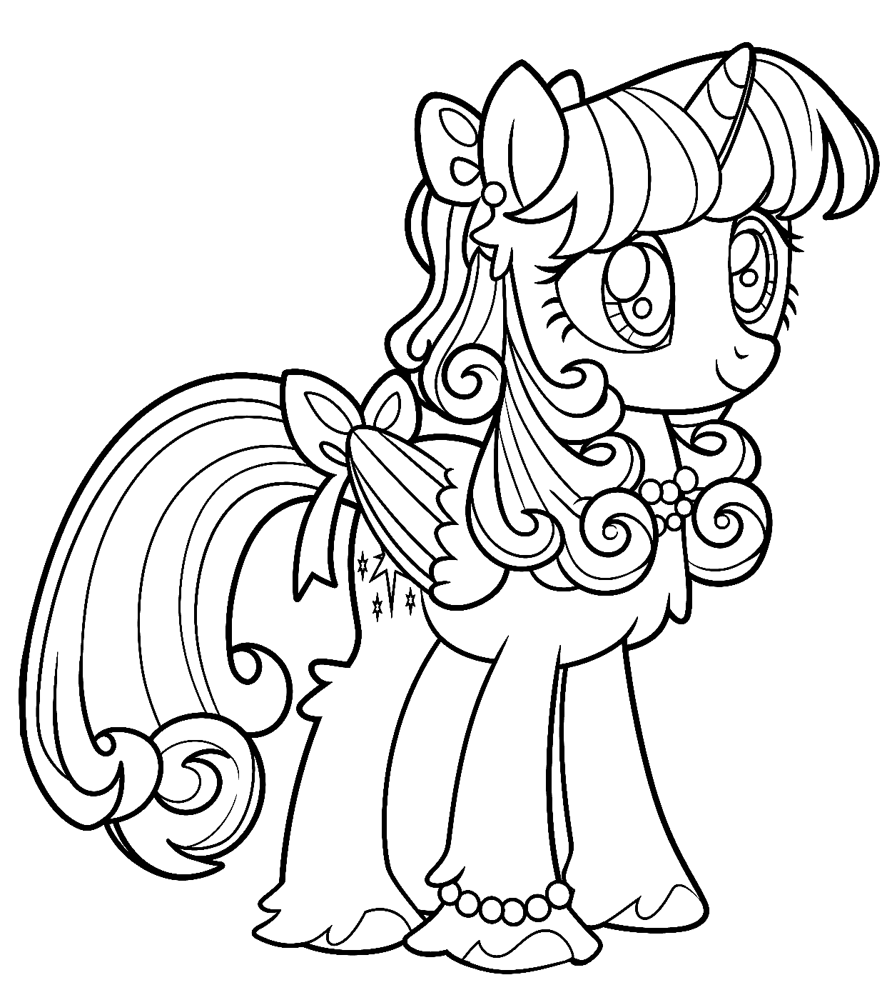 beautiful my little pony twilight sparkle dress up line art