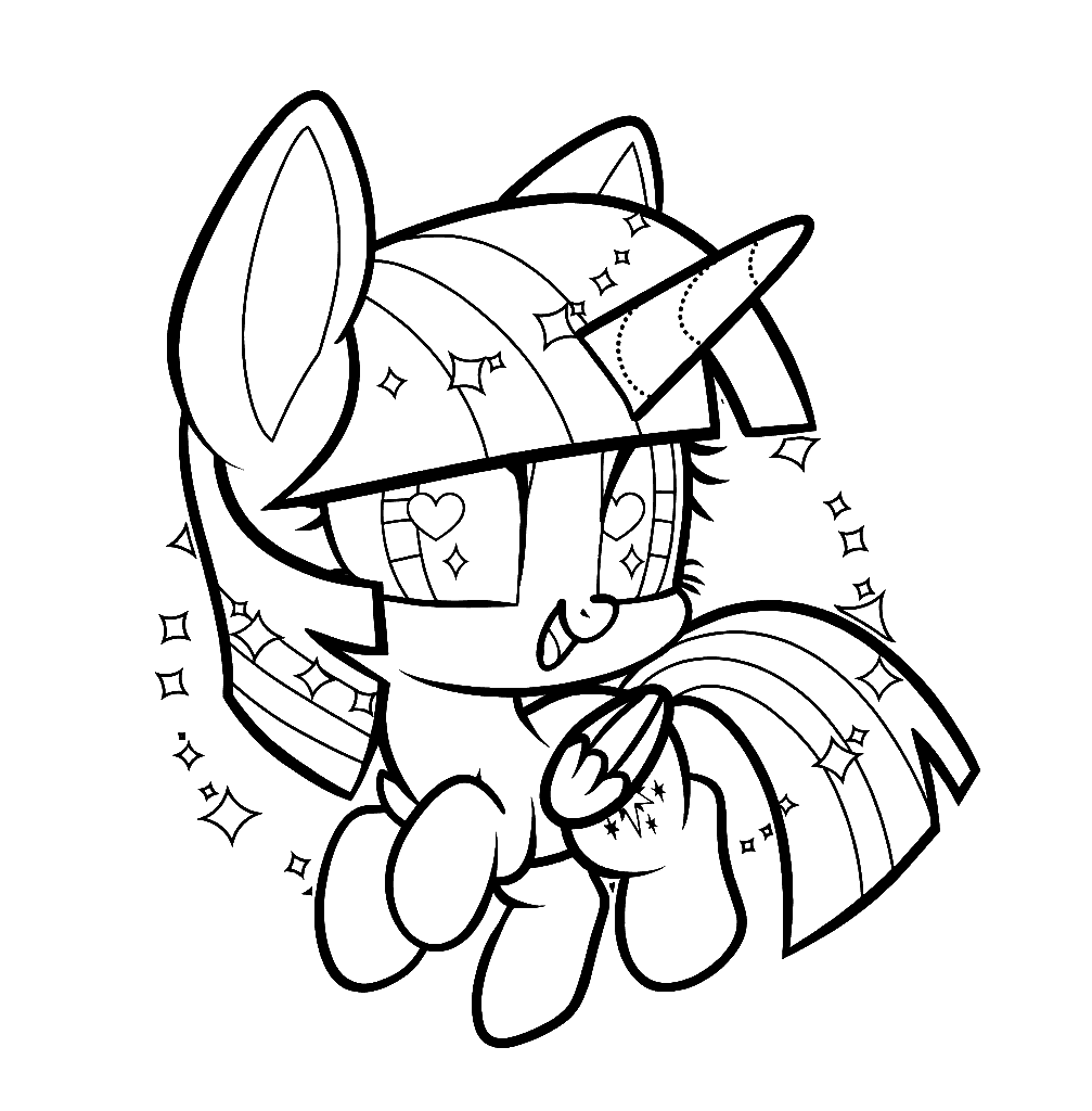 chibi my little pony twilight sparkle magic line art