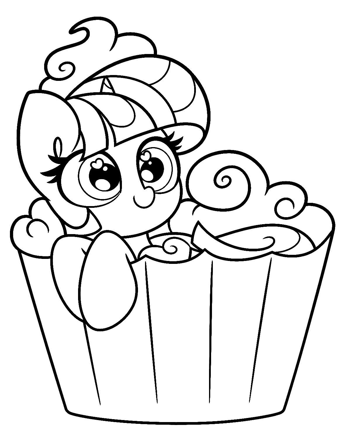 cute my little pony twilight sparkle cupcake line art