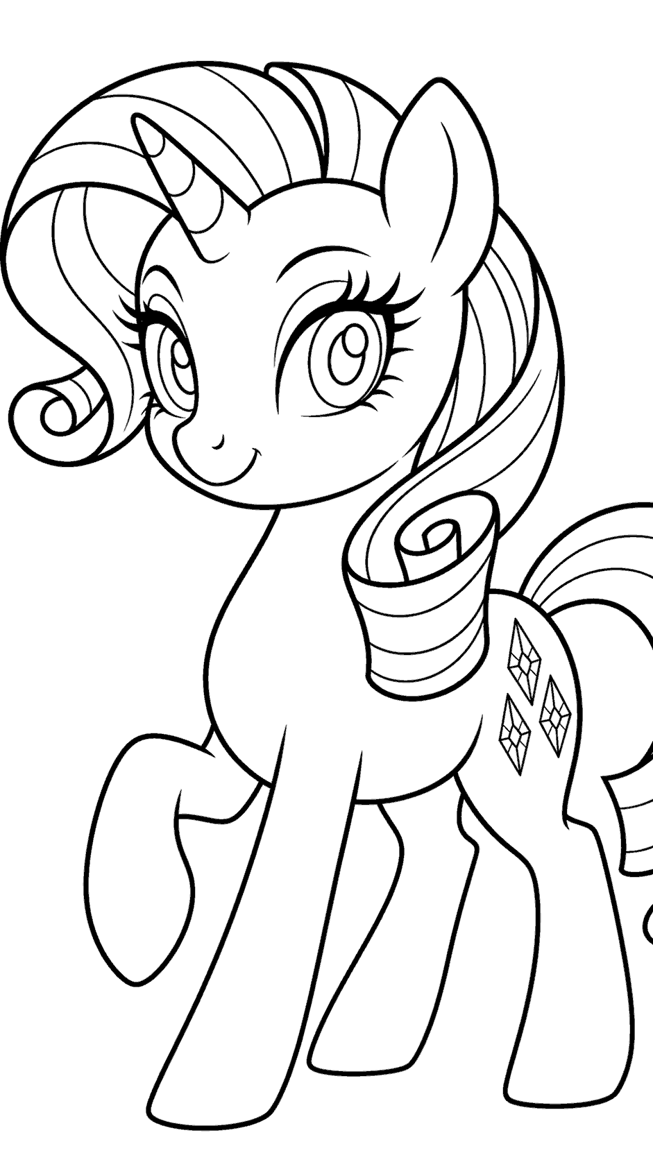 elegant my little pony rarity fashion line art outline