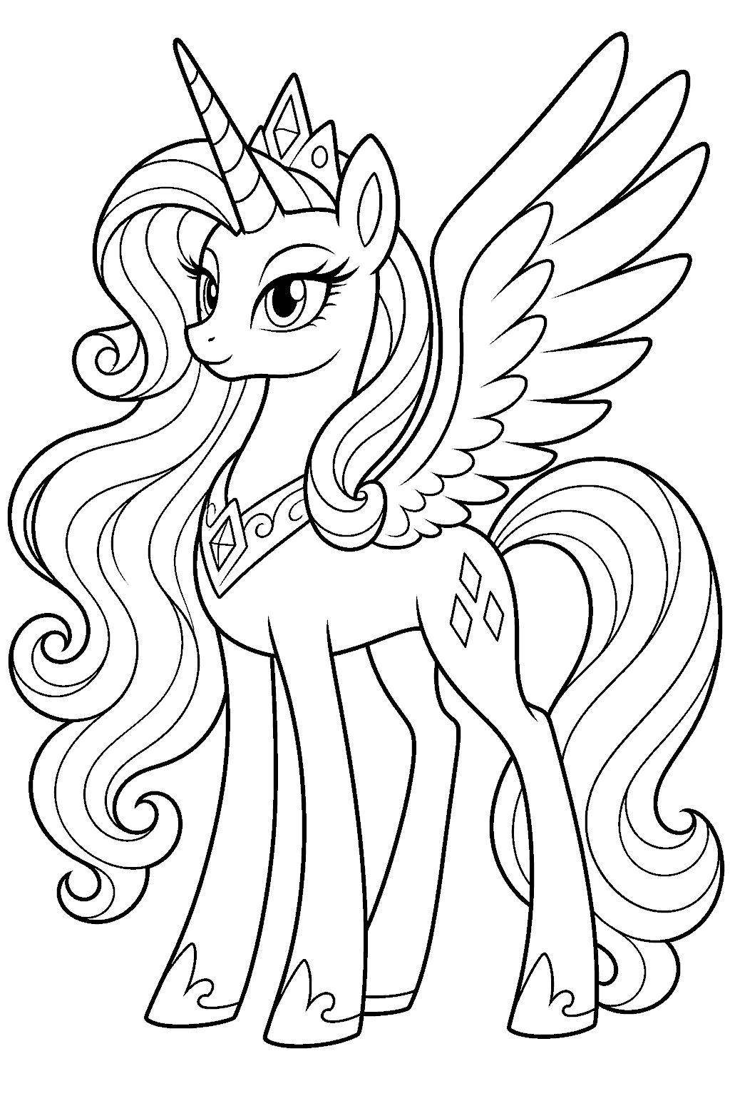 royal my little pony princess cadance line art worksheet