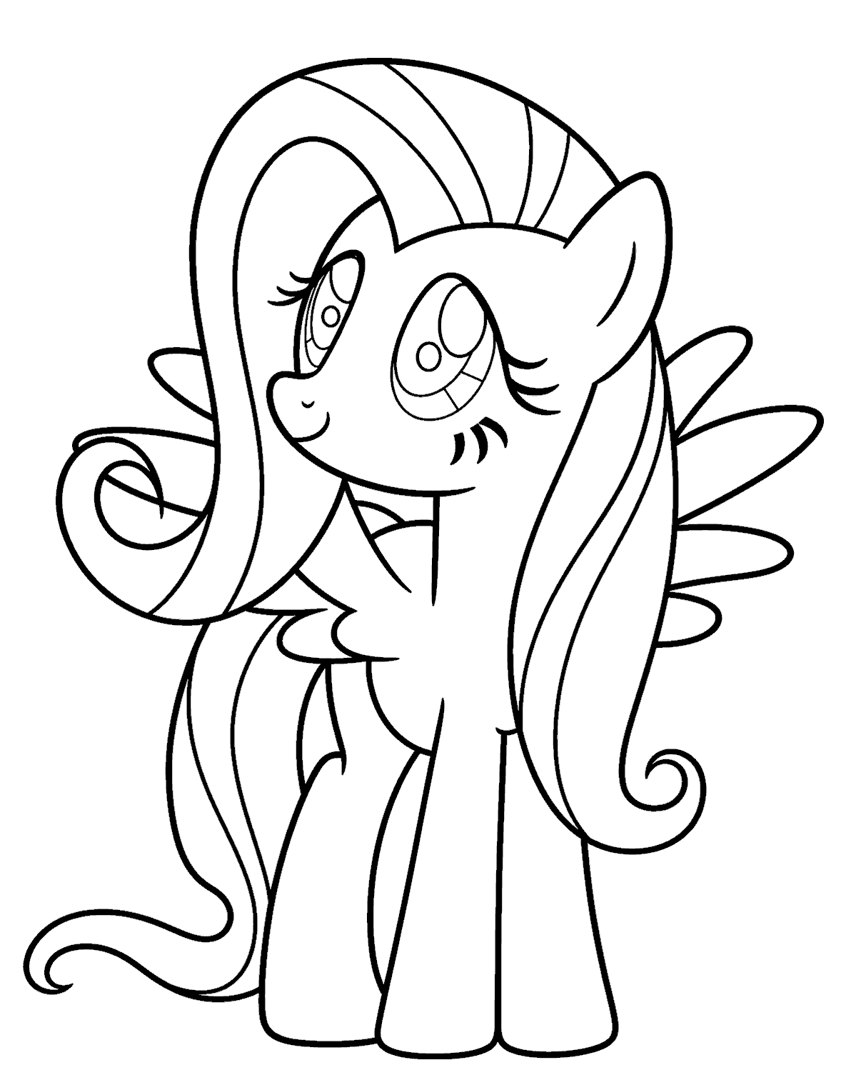 shy my little pony fluttershy line art kids sheet