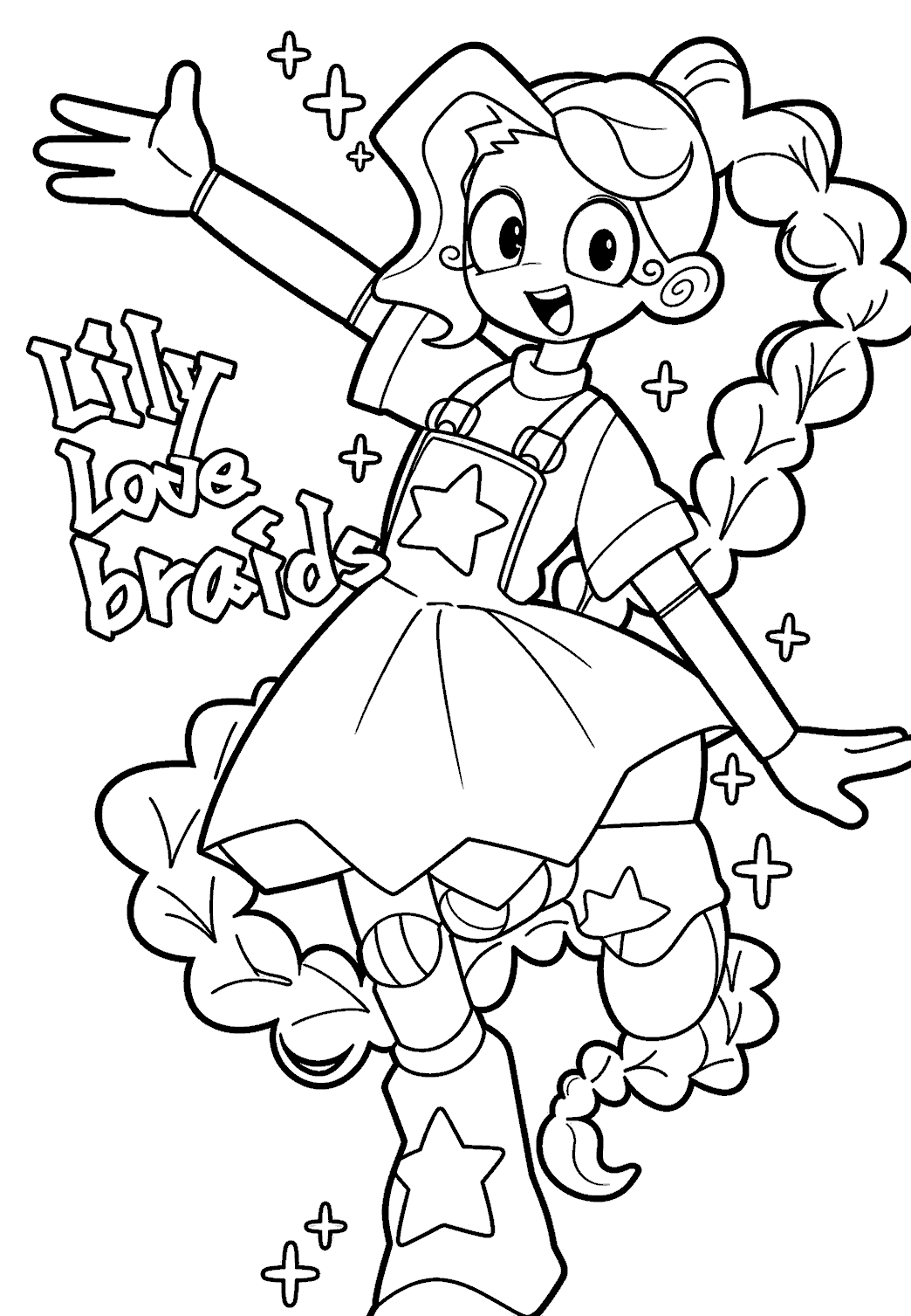 logo nameplate standing lily lovebraids poppy playtime line art