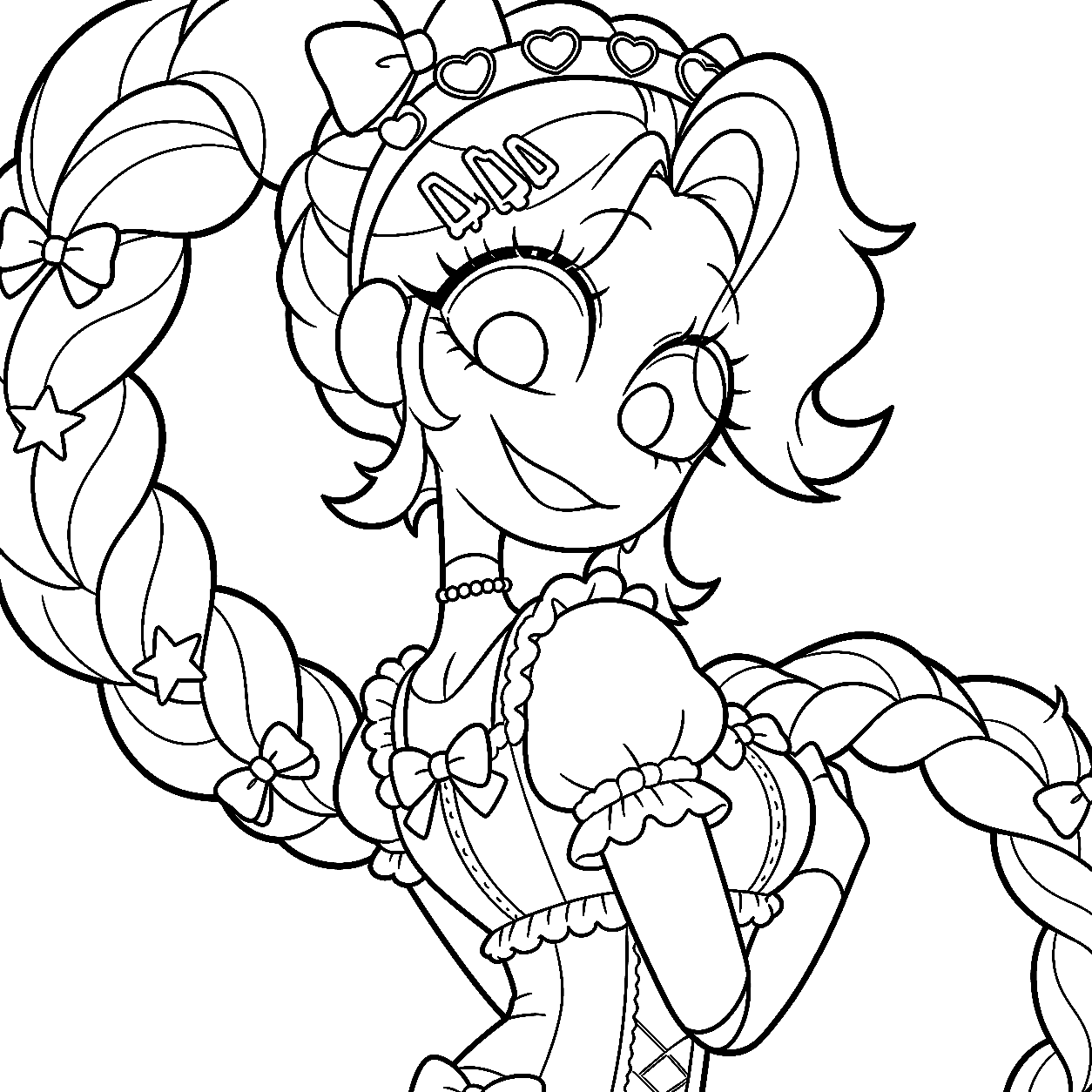 lolita bows fashion lily lovebraids poppy playtime line art