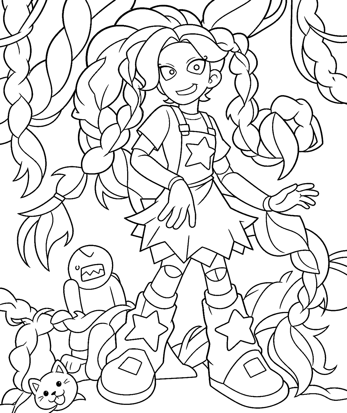 monster braids wild jungle lily lovebraids poppy playtime line art