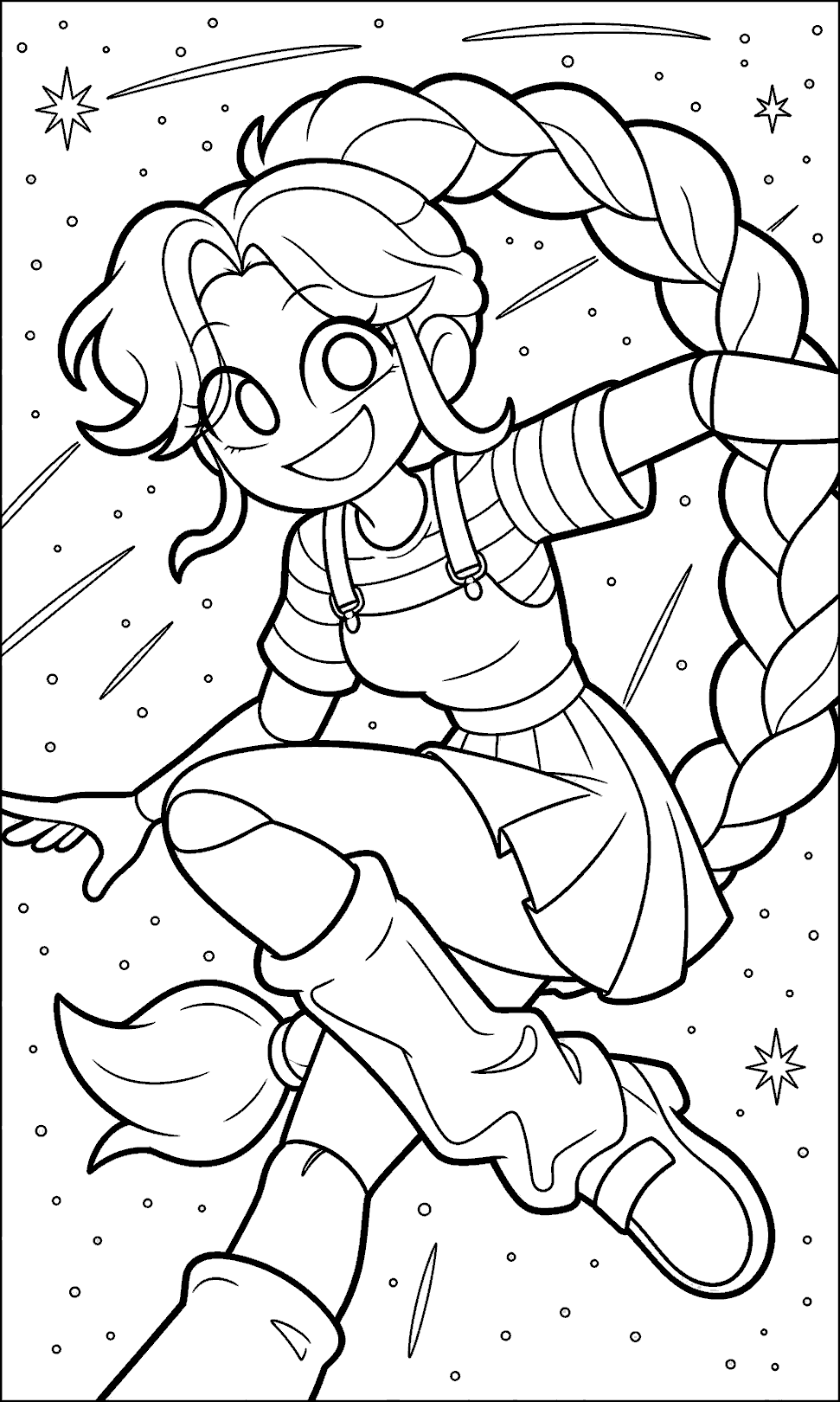 shooting stars space jump lily lovebraids poppy playtime line art