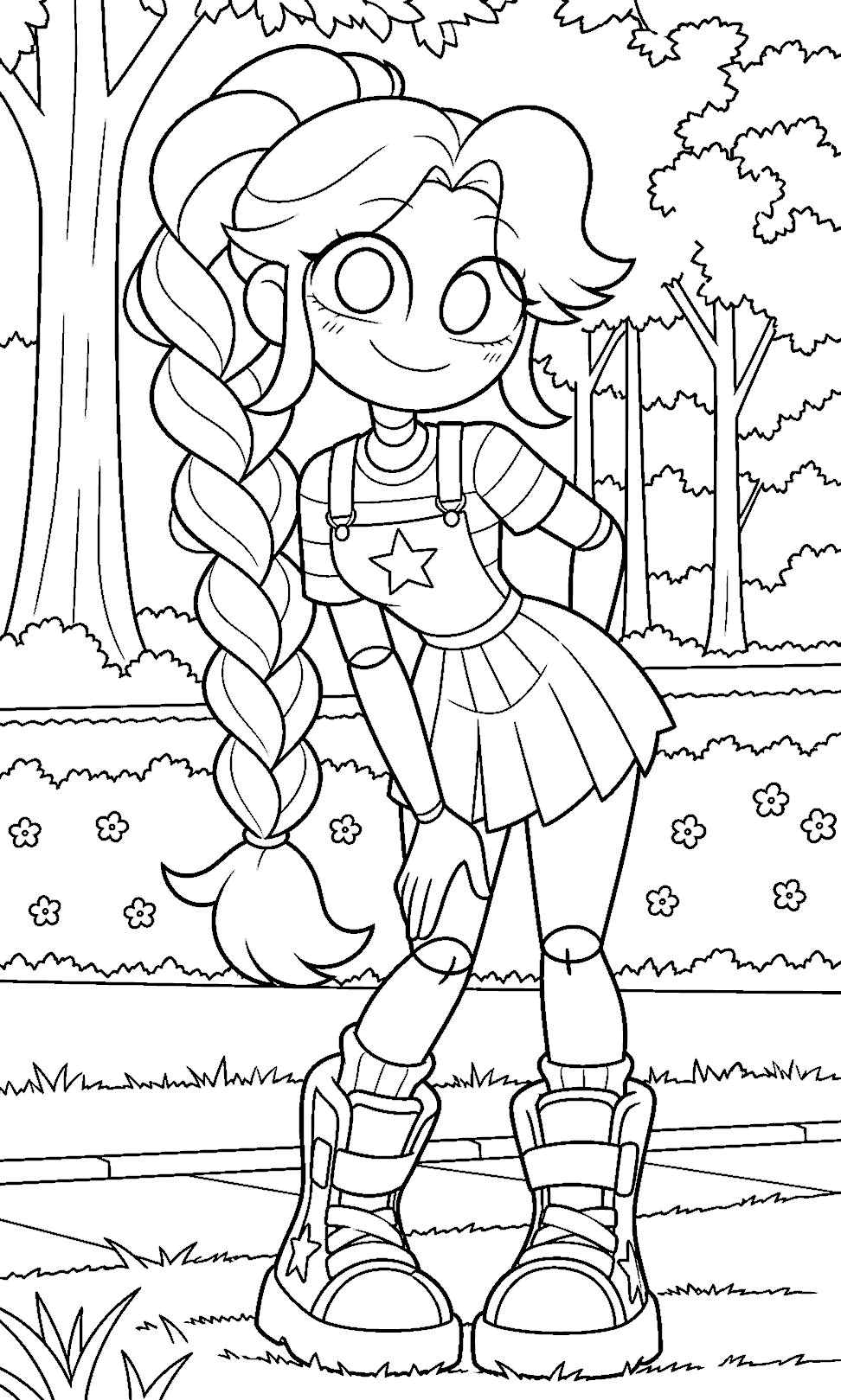 sunny garden park pathway lily lovebraids poppy playtime line art