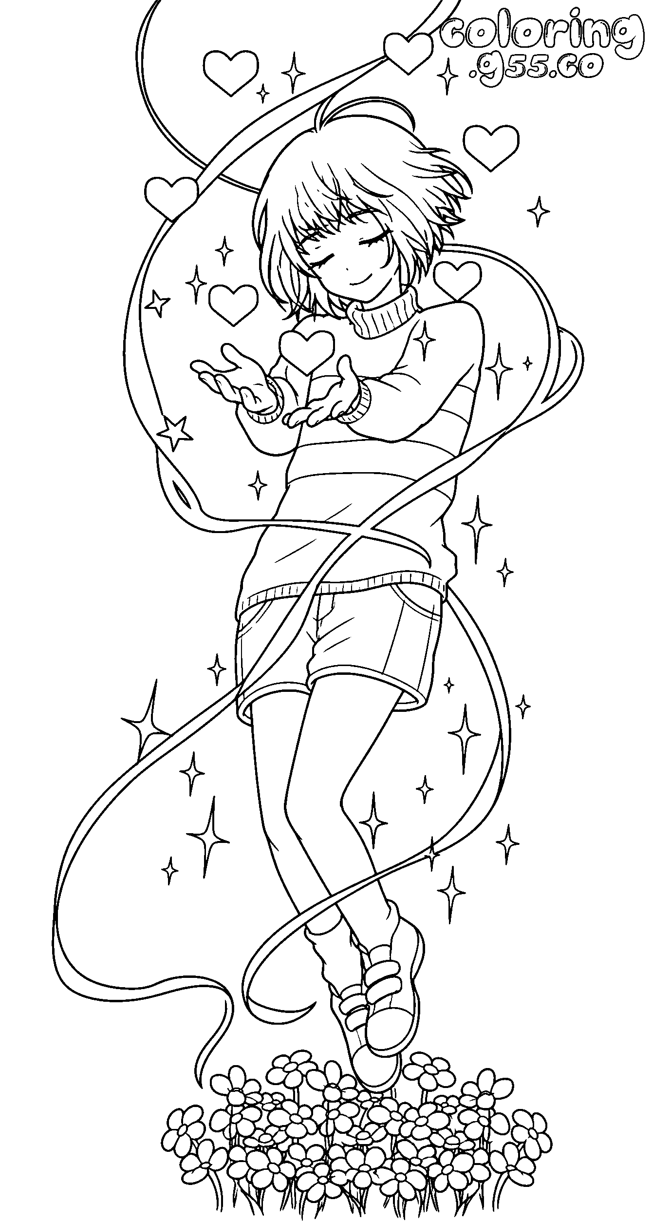 cute undertale frisk line art