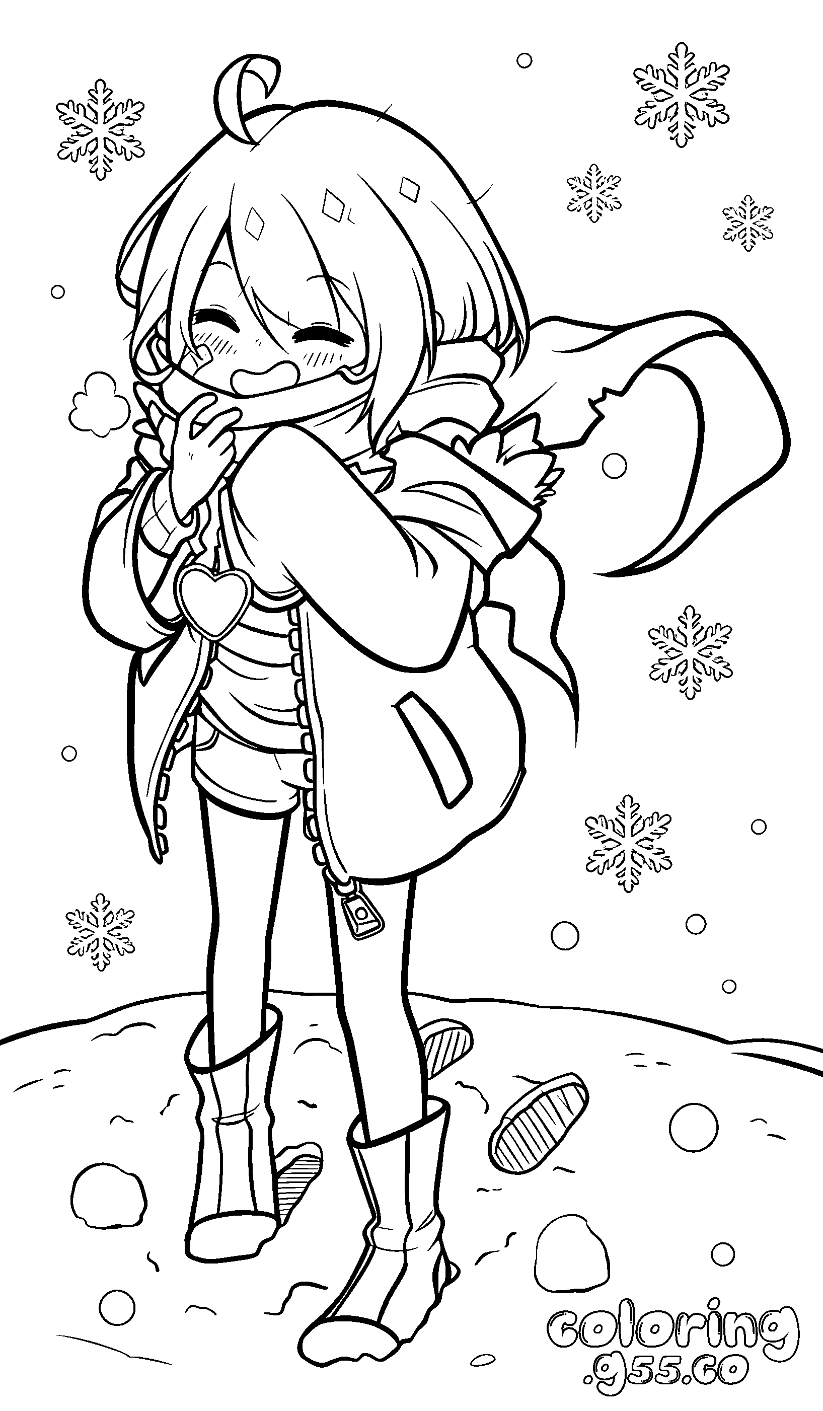 cute winter frisk undertale line art