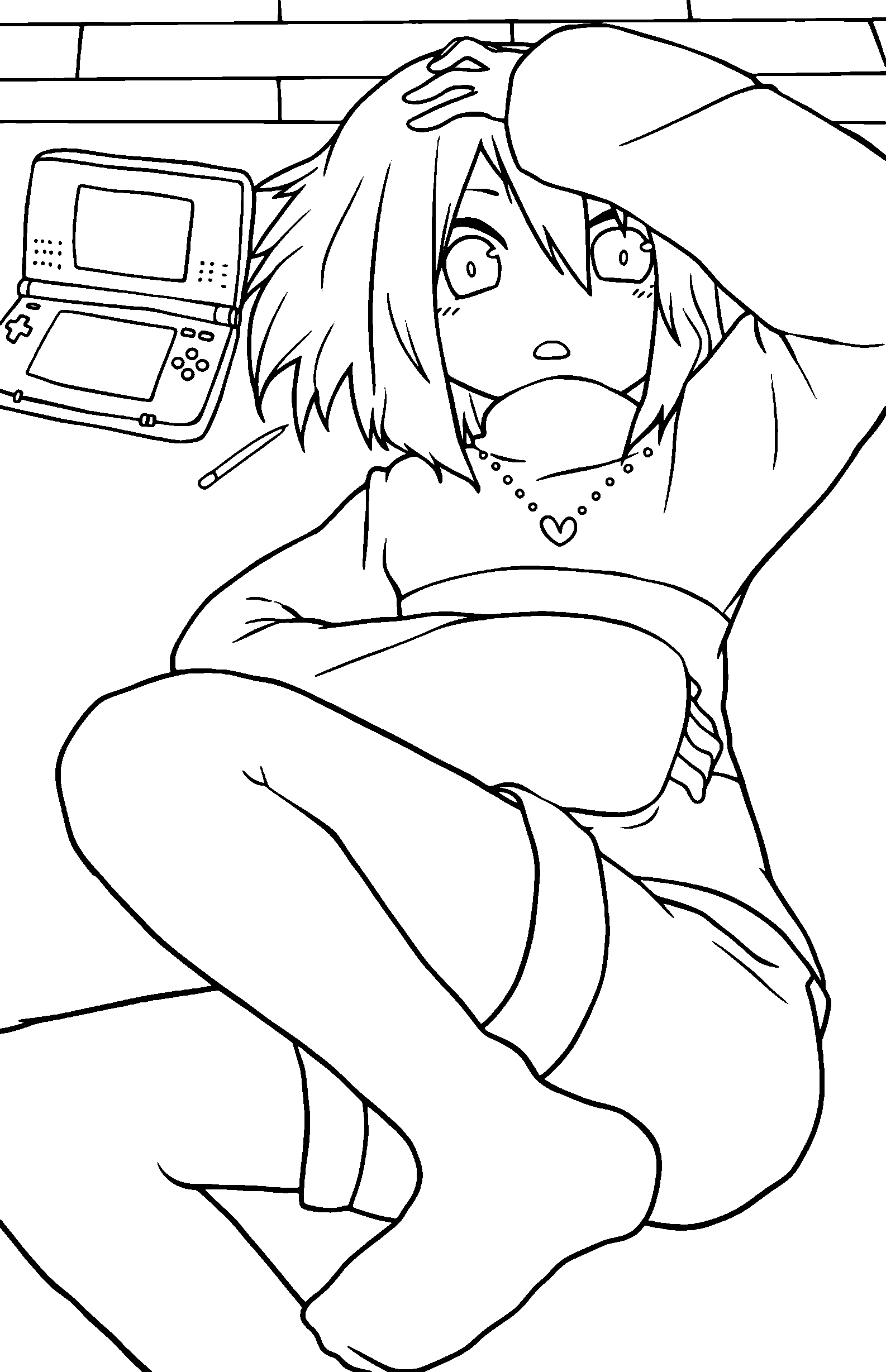 anime frisk undertale line art