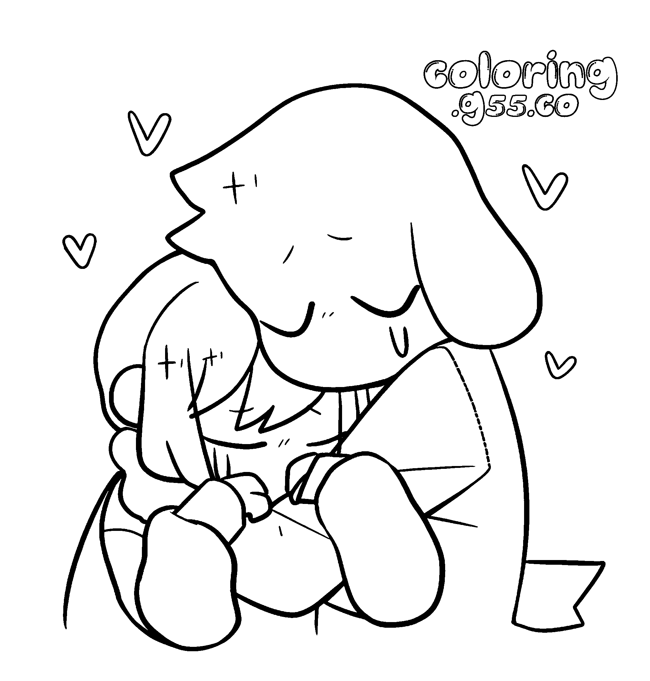 asriel and frisk hug undertale line art