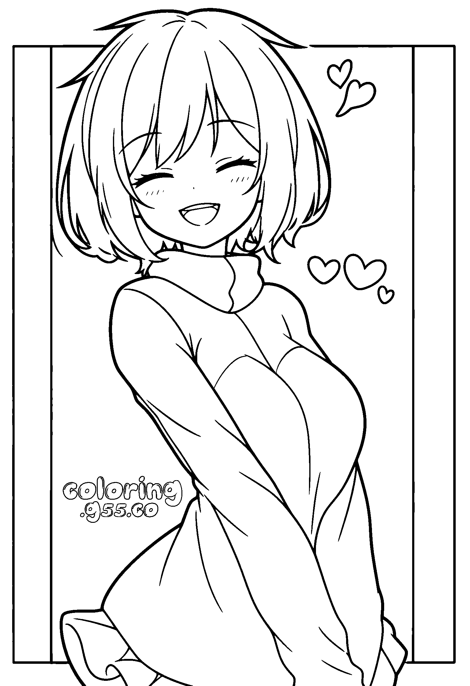 cute frisk smiling undertale line art