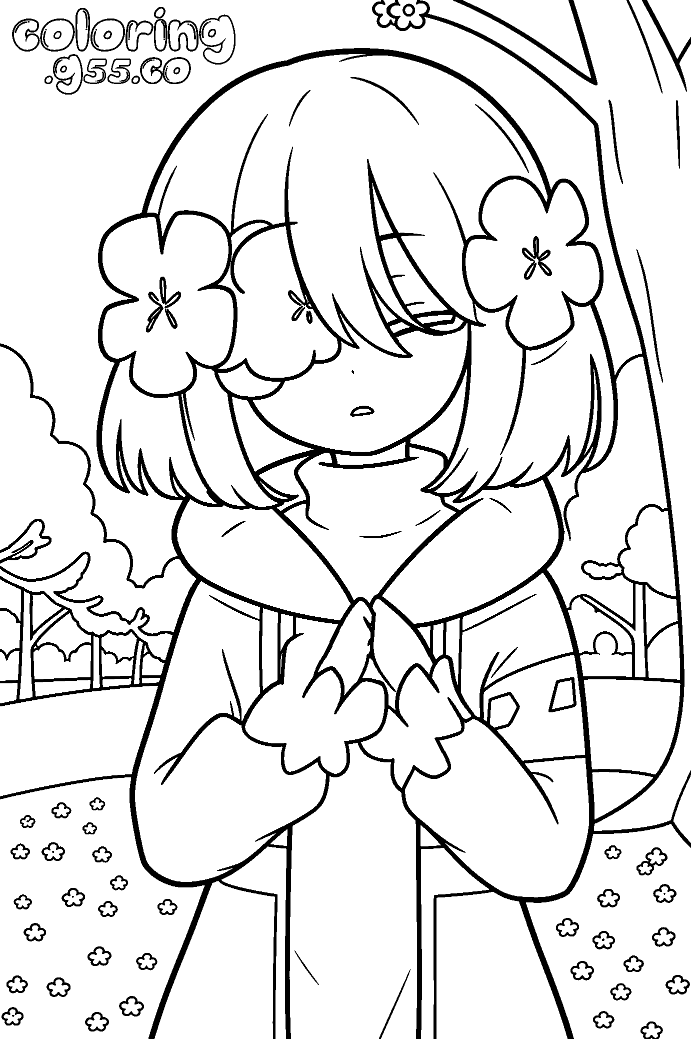frisk golden flowers undertale line art