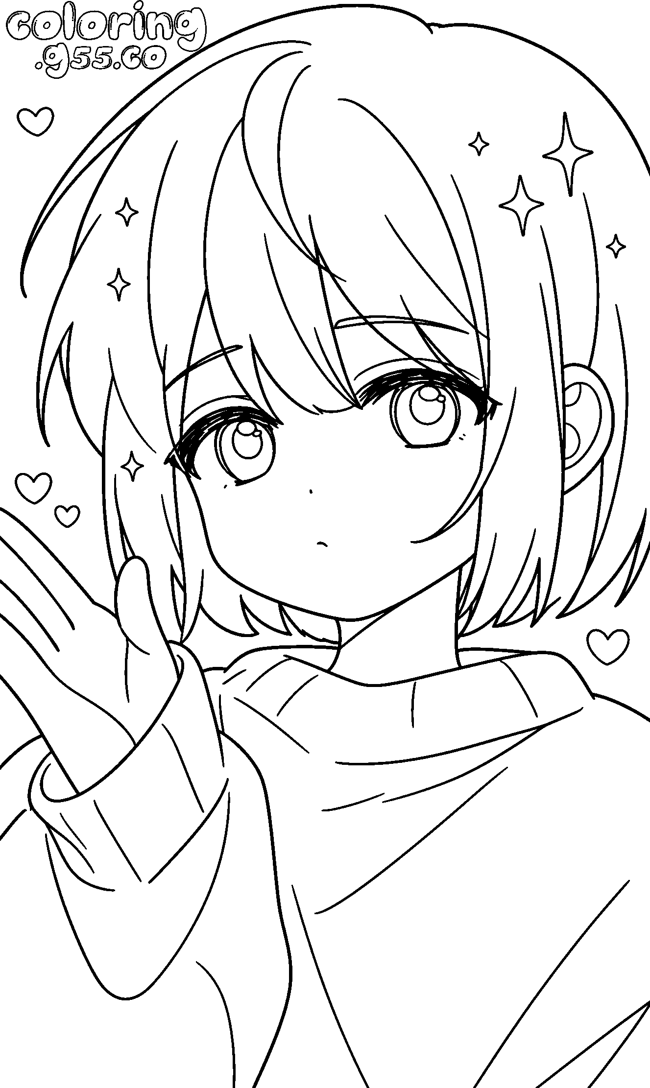 undertale frisk anime sparkles cute line art