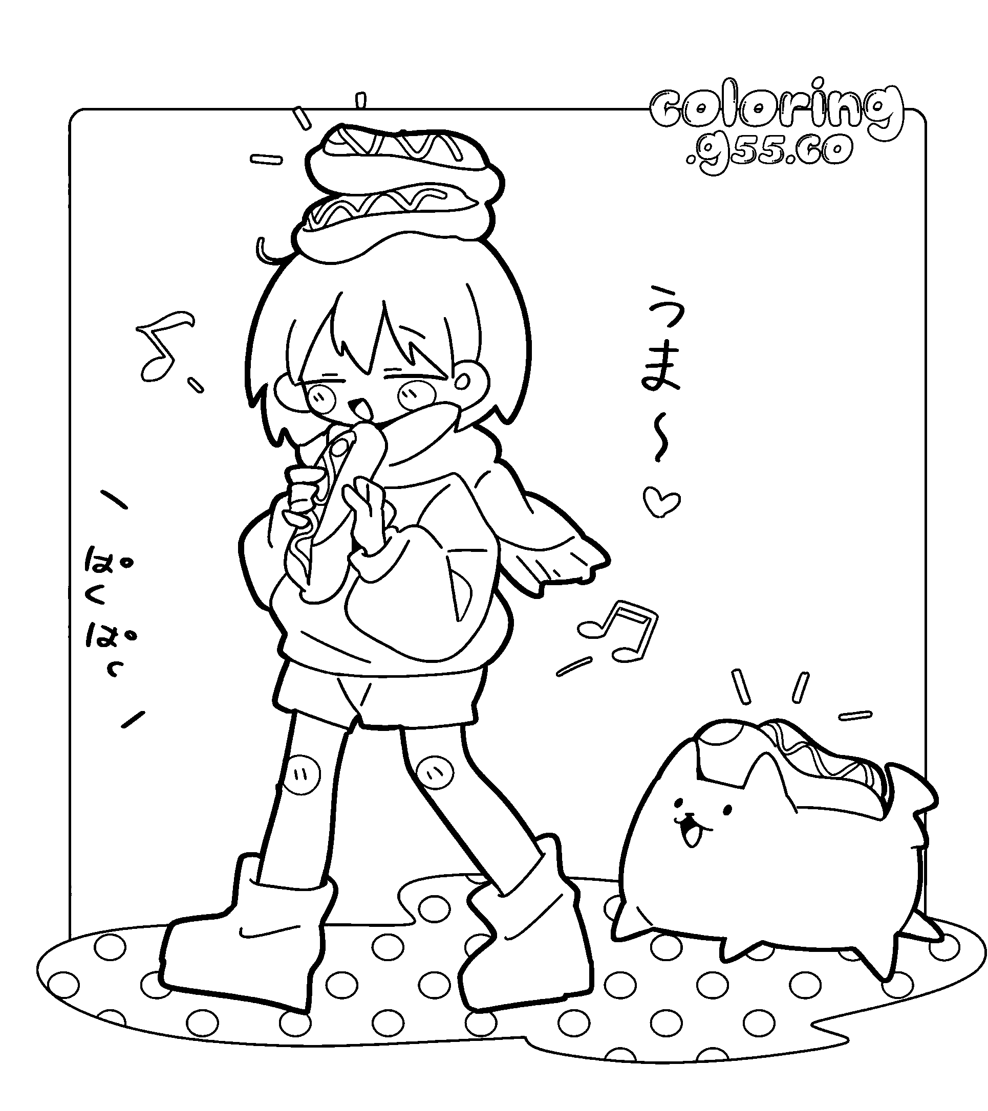 undertale frisk hot dog line art