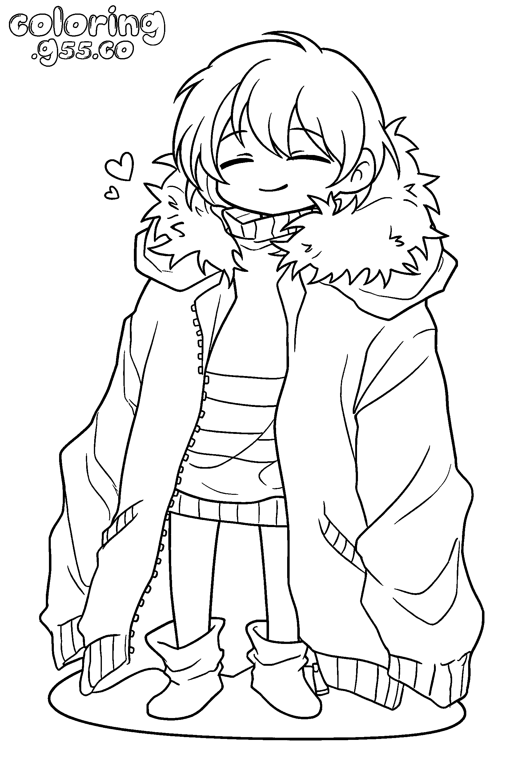 undertale frisk oversized jacket cute line art