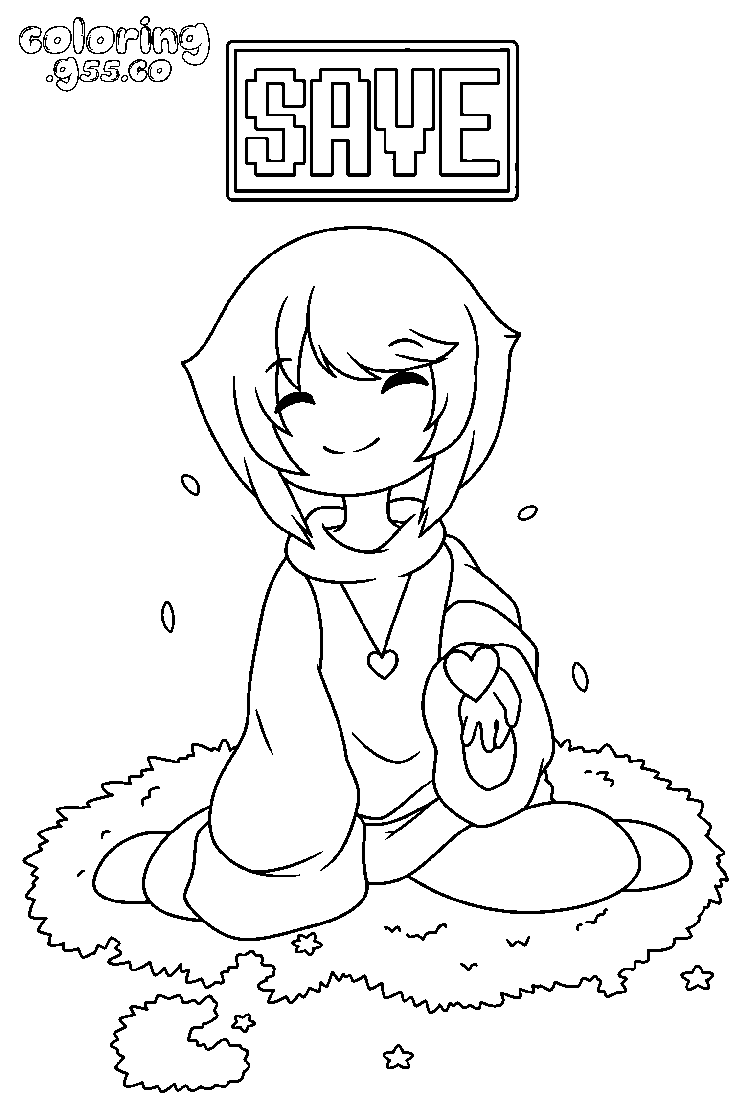 undertale frisk save point line art