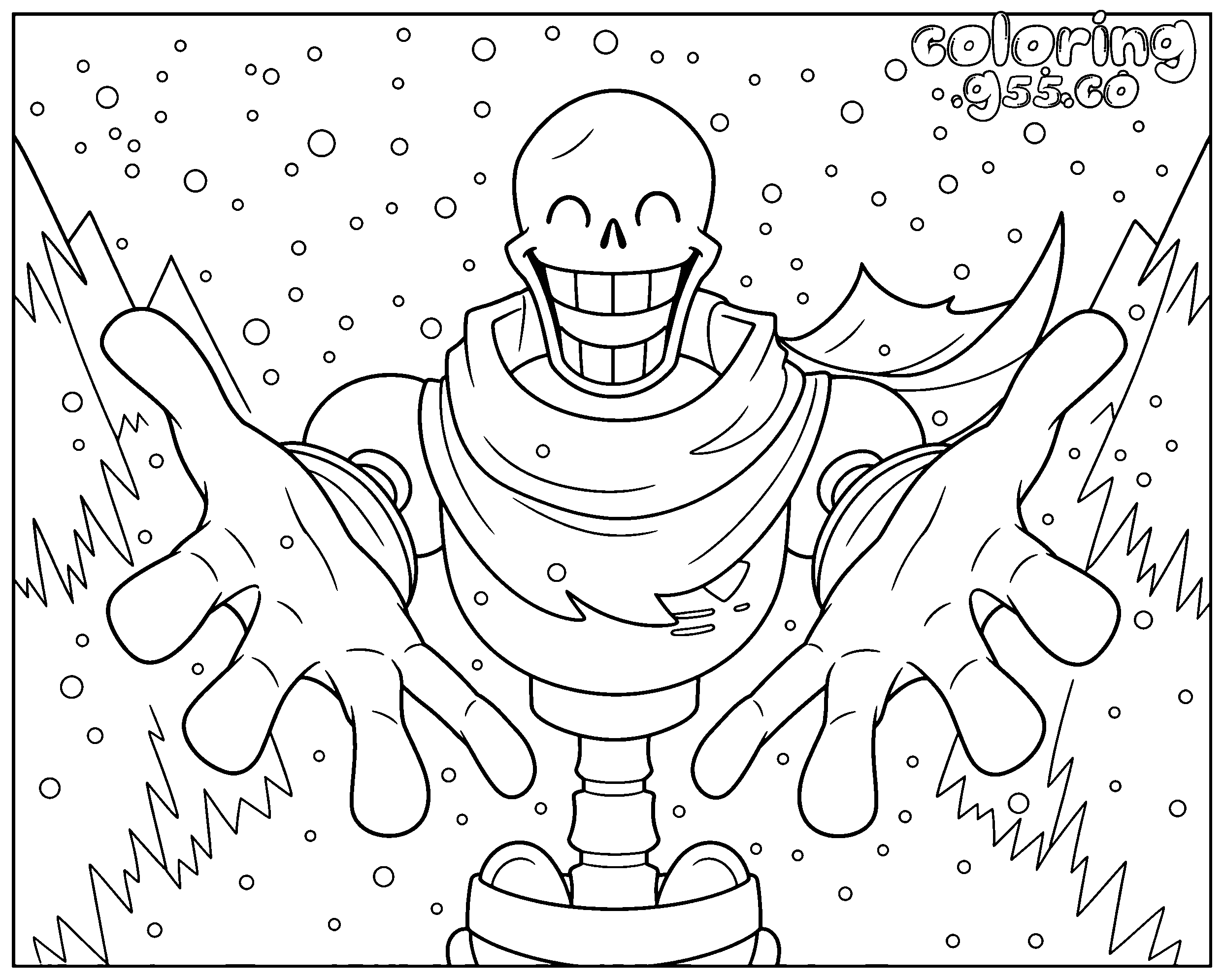 happy papyrus in snow line art
