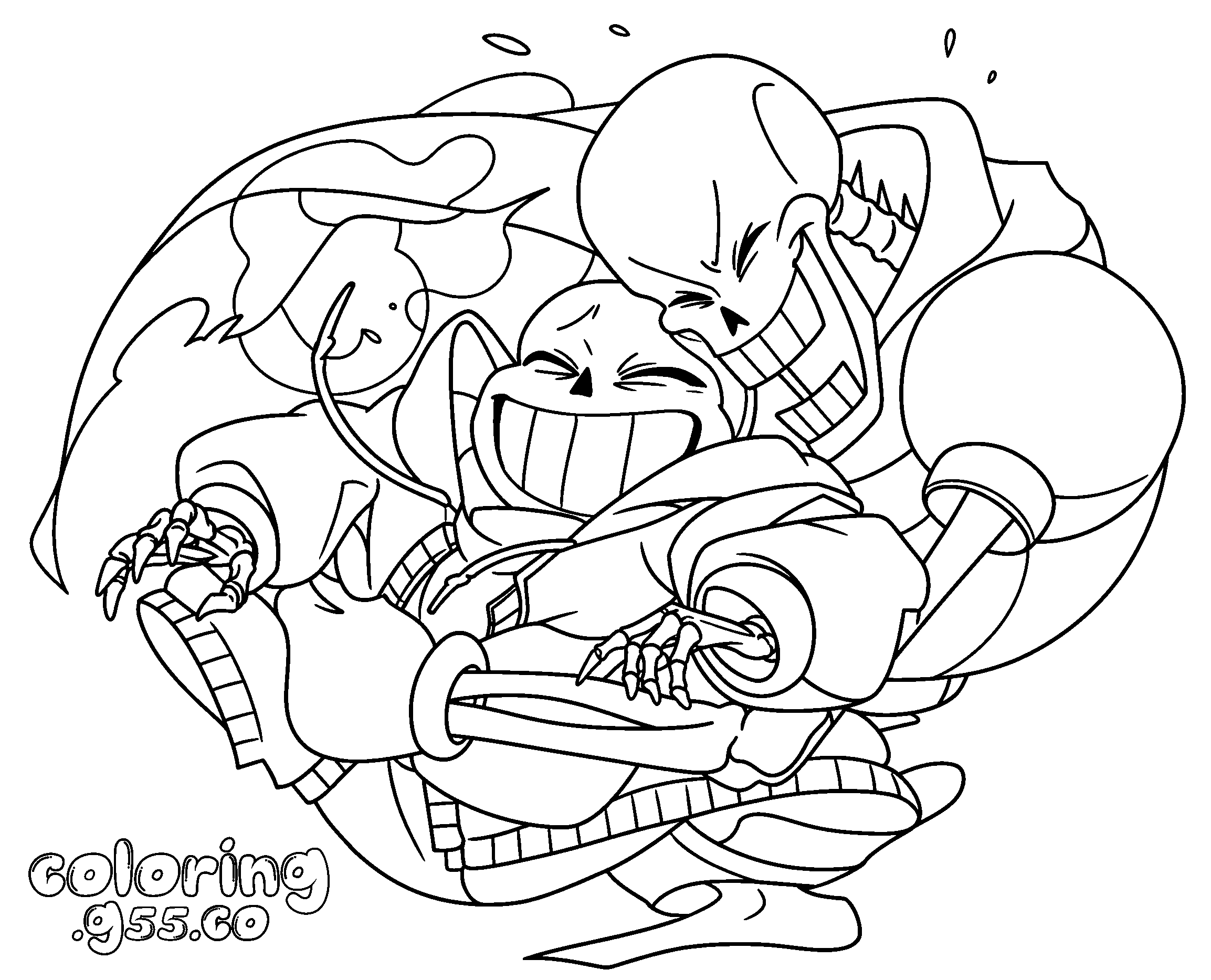 papyrus hugging sans line art