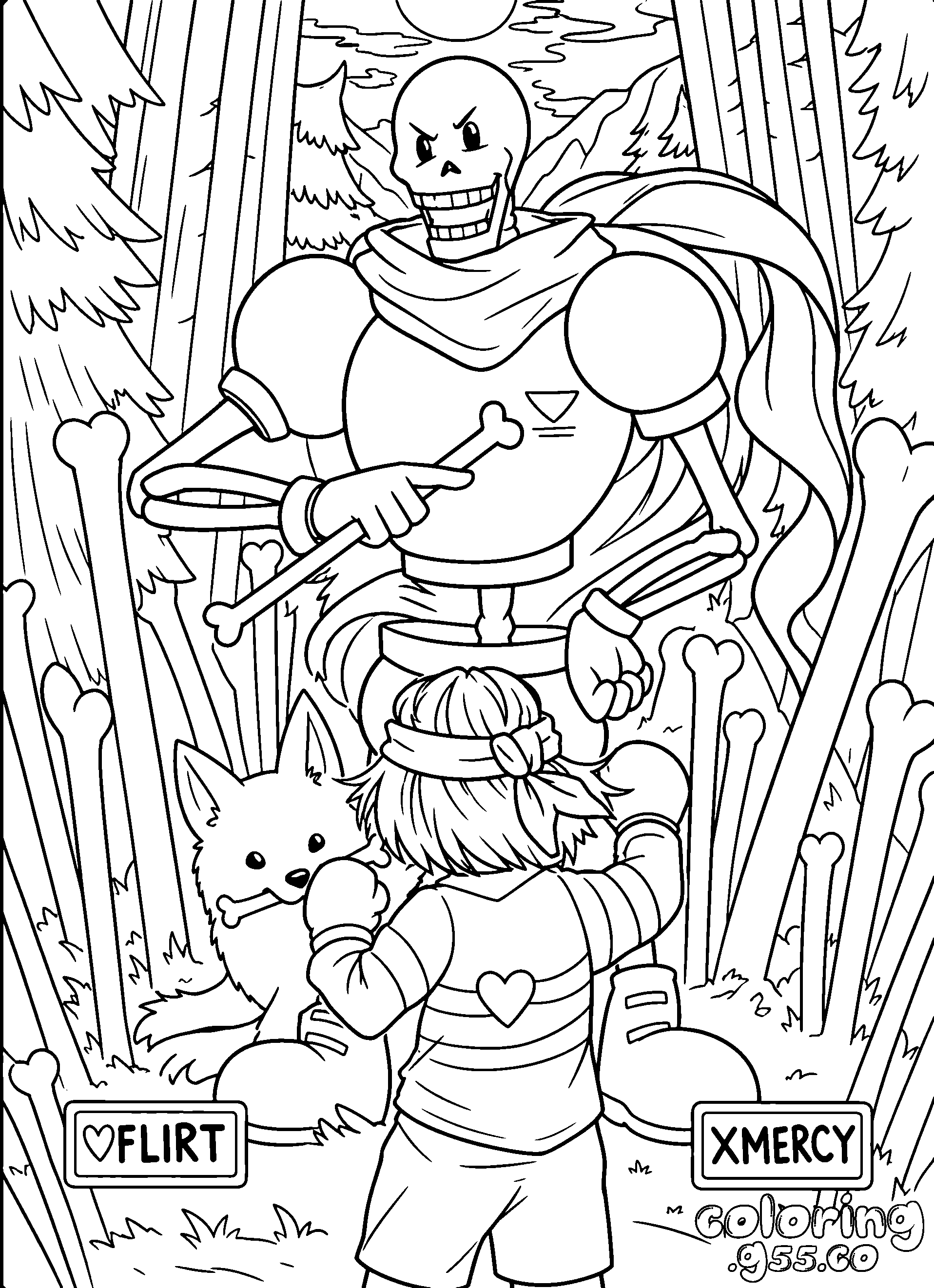 papyrus undertale battle line art