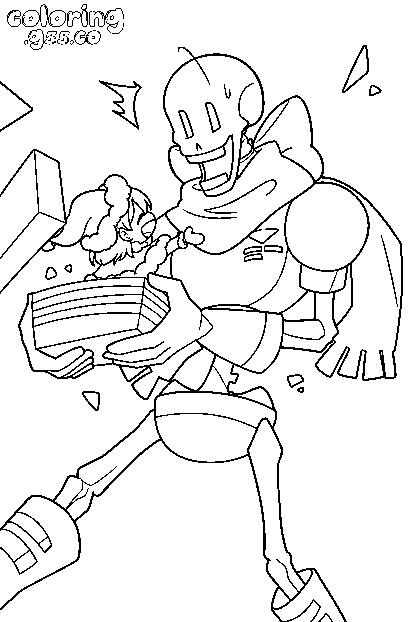 undertale papyrus and frisk gift line art