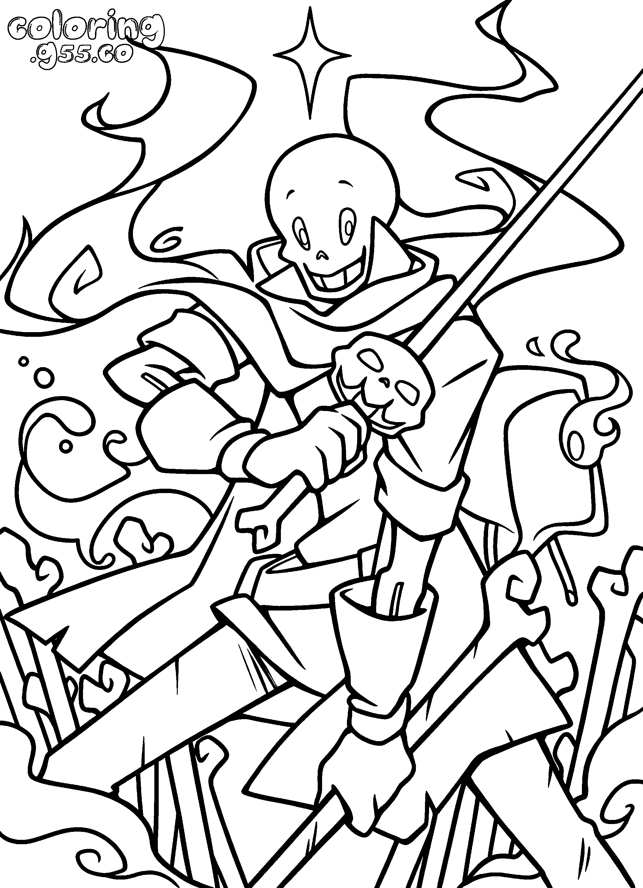 undertale papyrus battle line art for kids