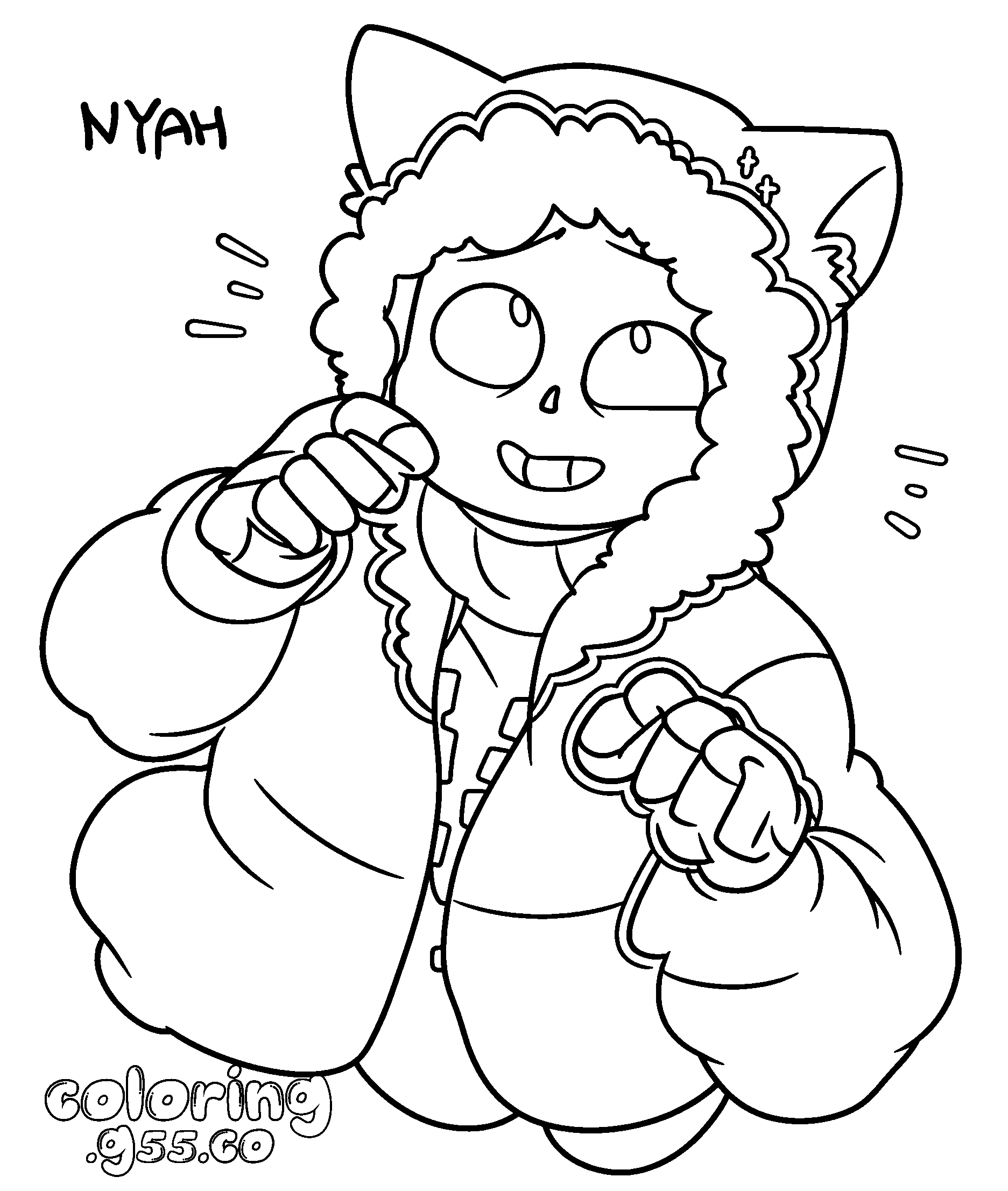 cute neko sans undertale line art