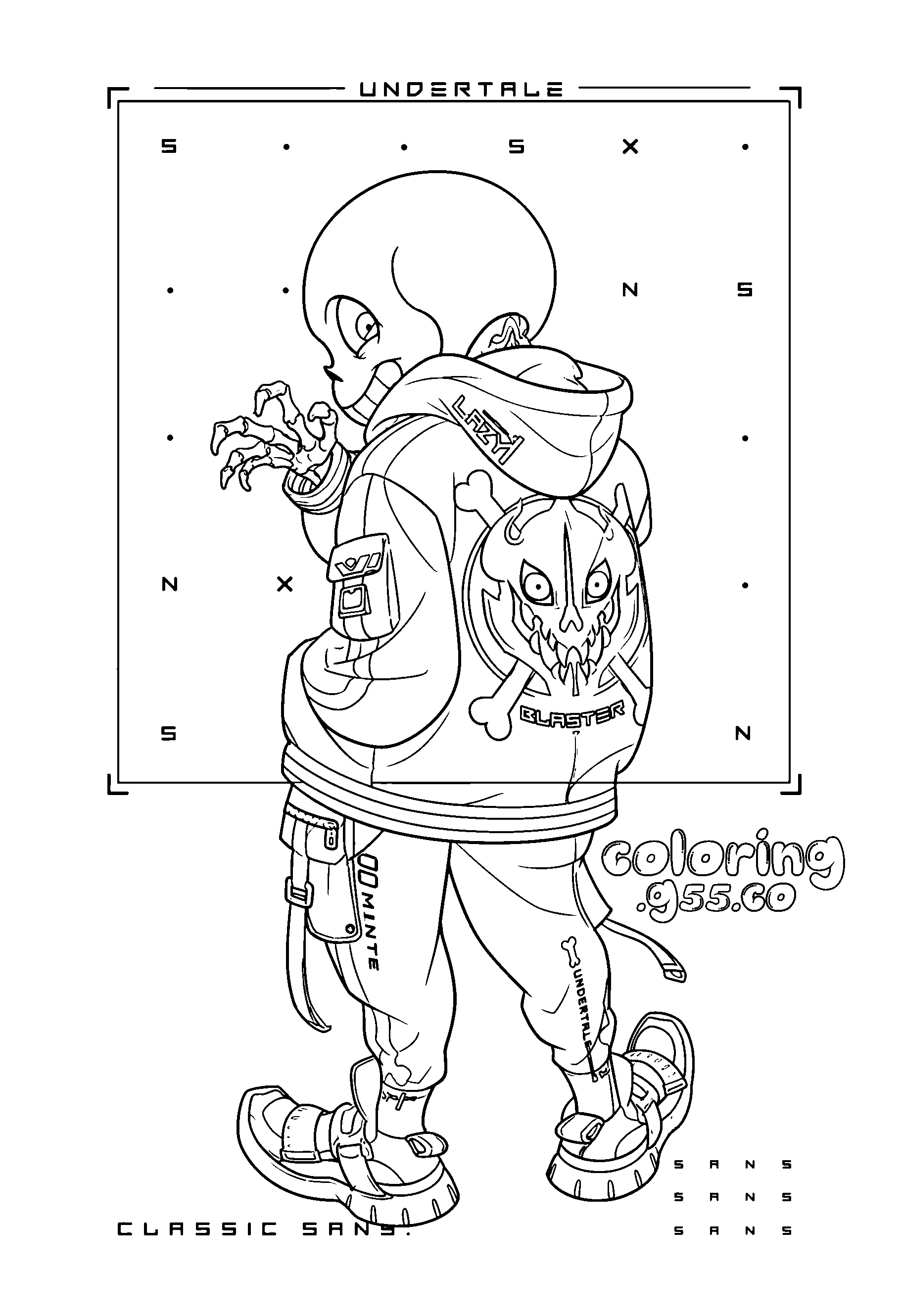 classic sans undertale line art