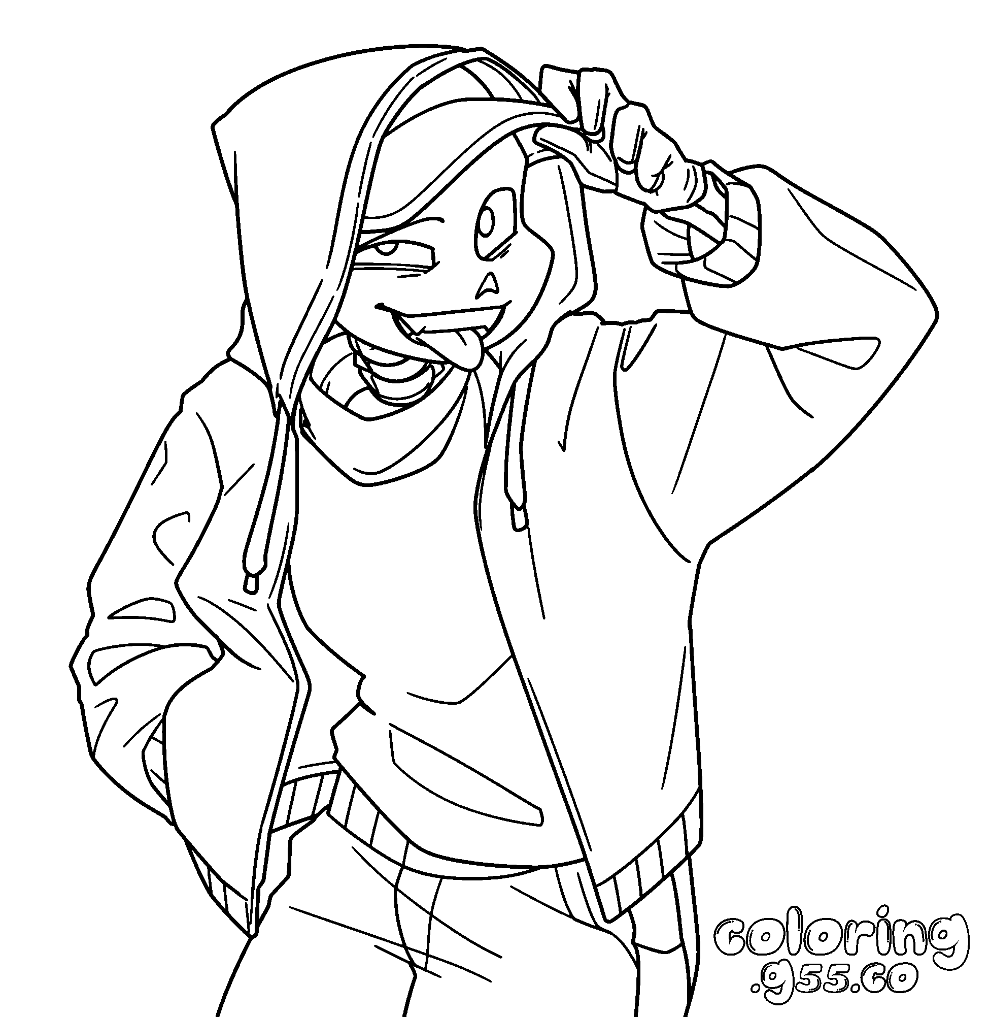 cool sans in cap line art