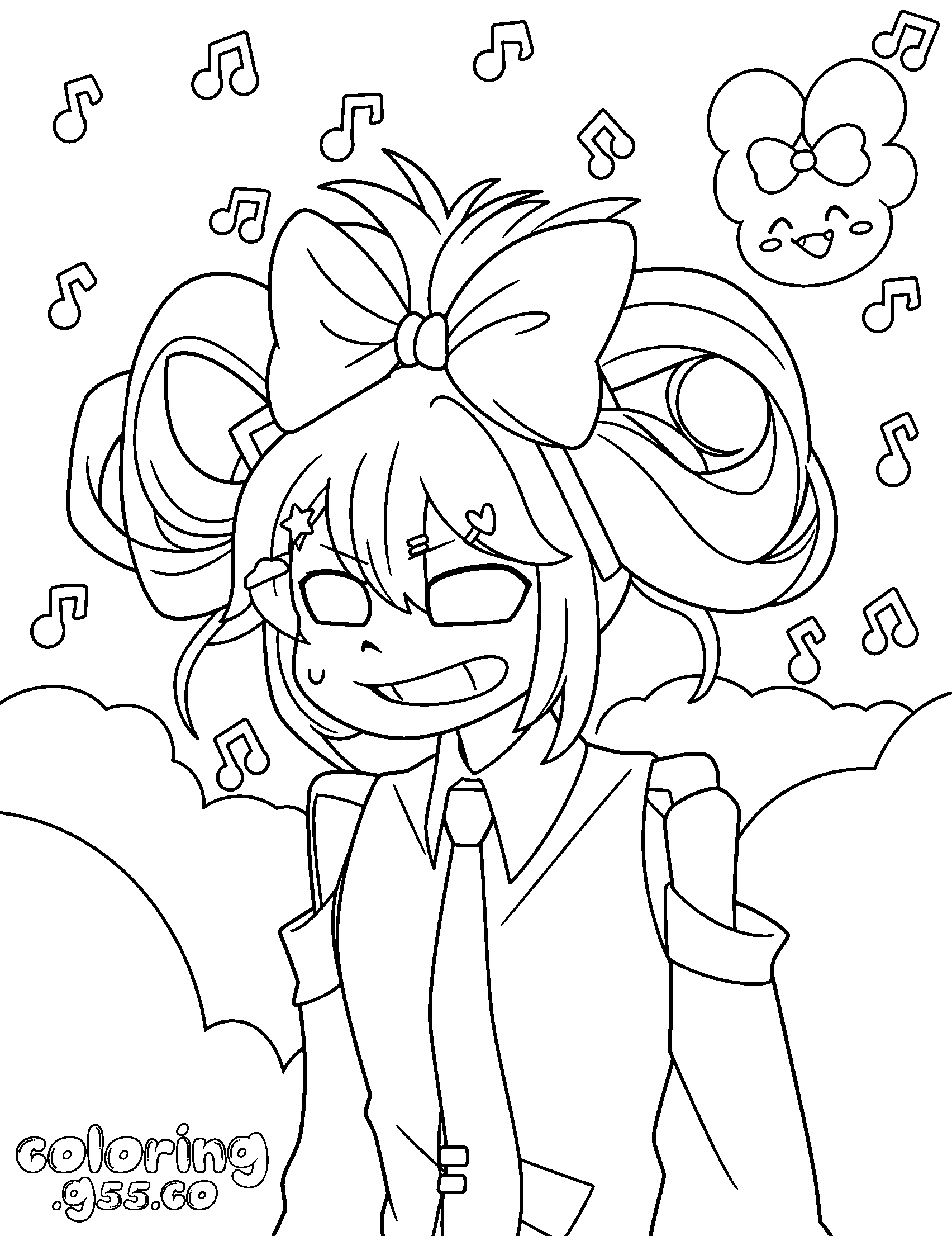 sans hatsune miku cosplay line art
