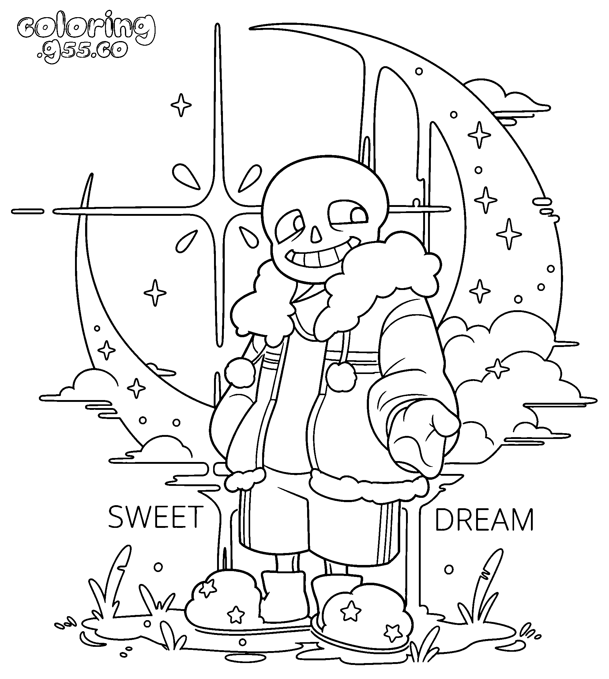 sans sweet dream line art