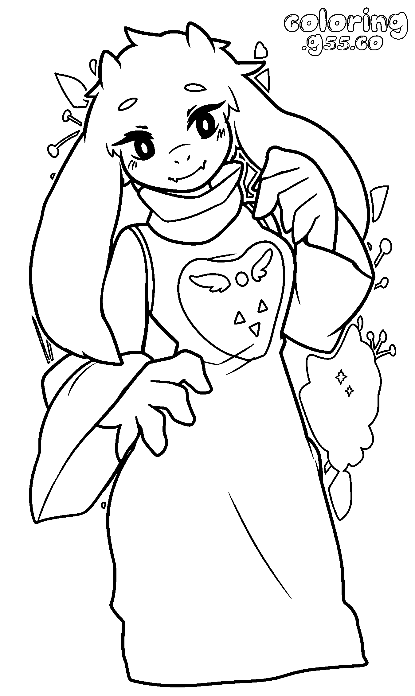 cute undertale toriel line art
