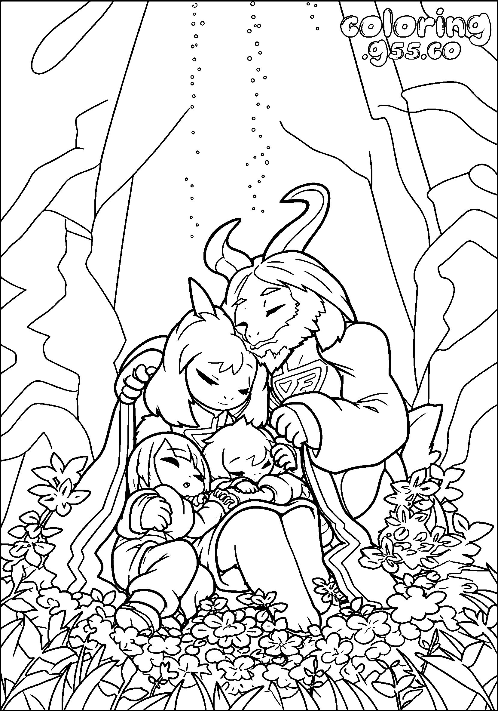 dreemurr family undertale line art