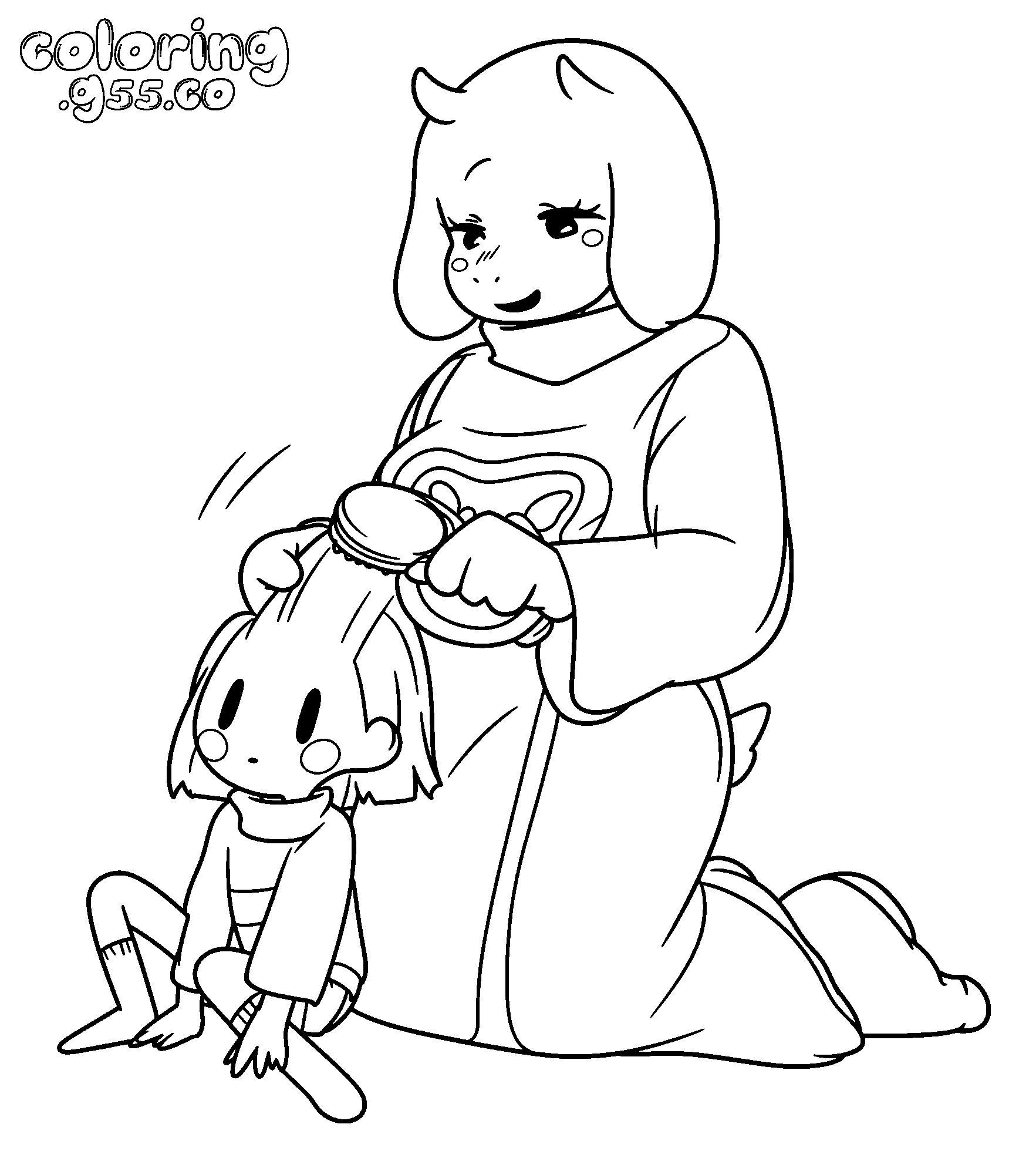 undertale toriel frisk hair brush page