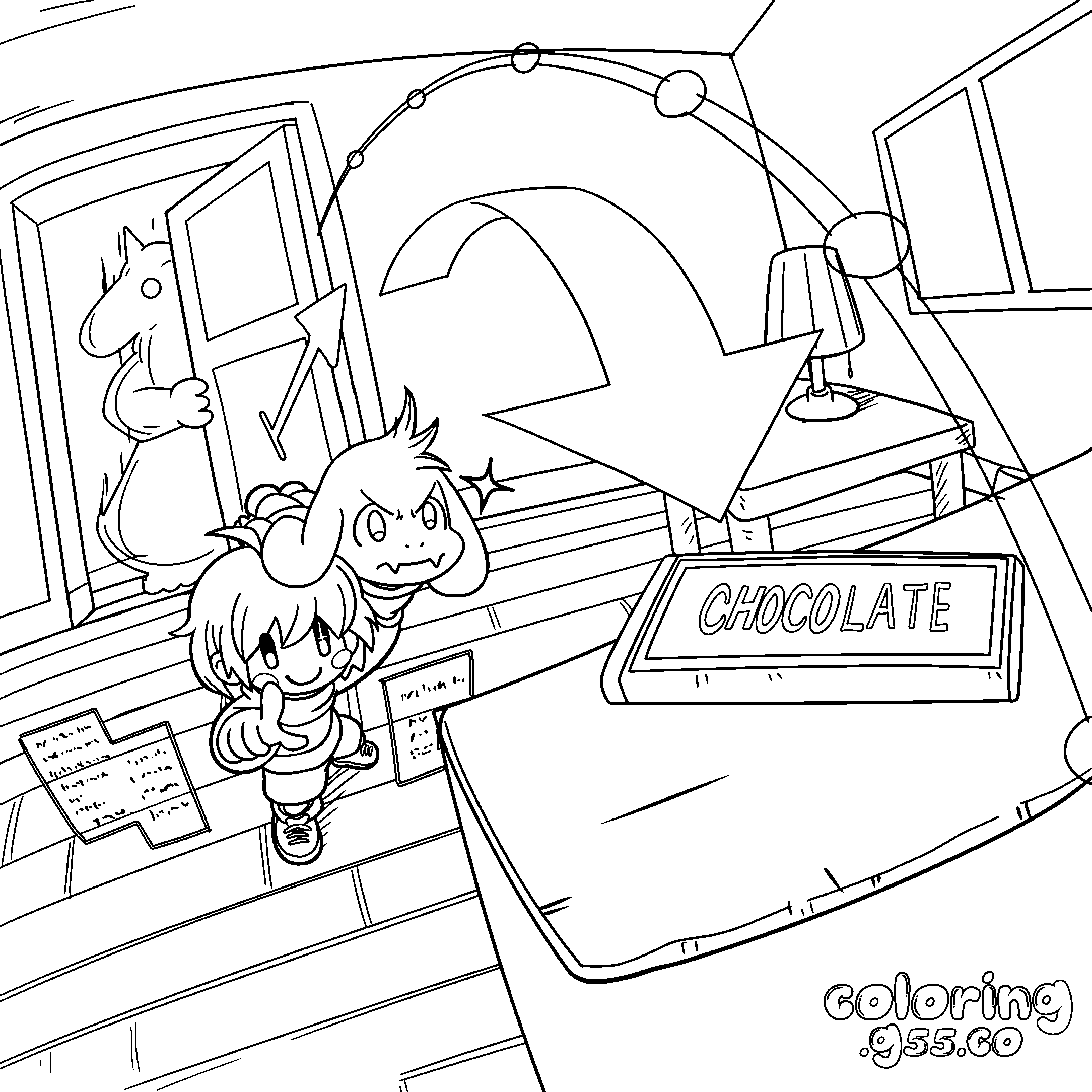 chara asriel chocolate bar line art