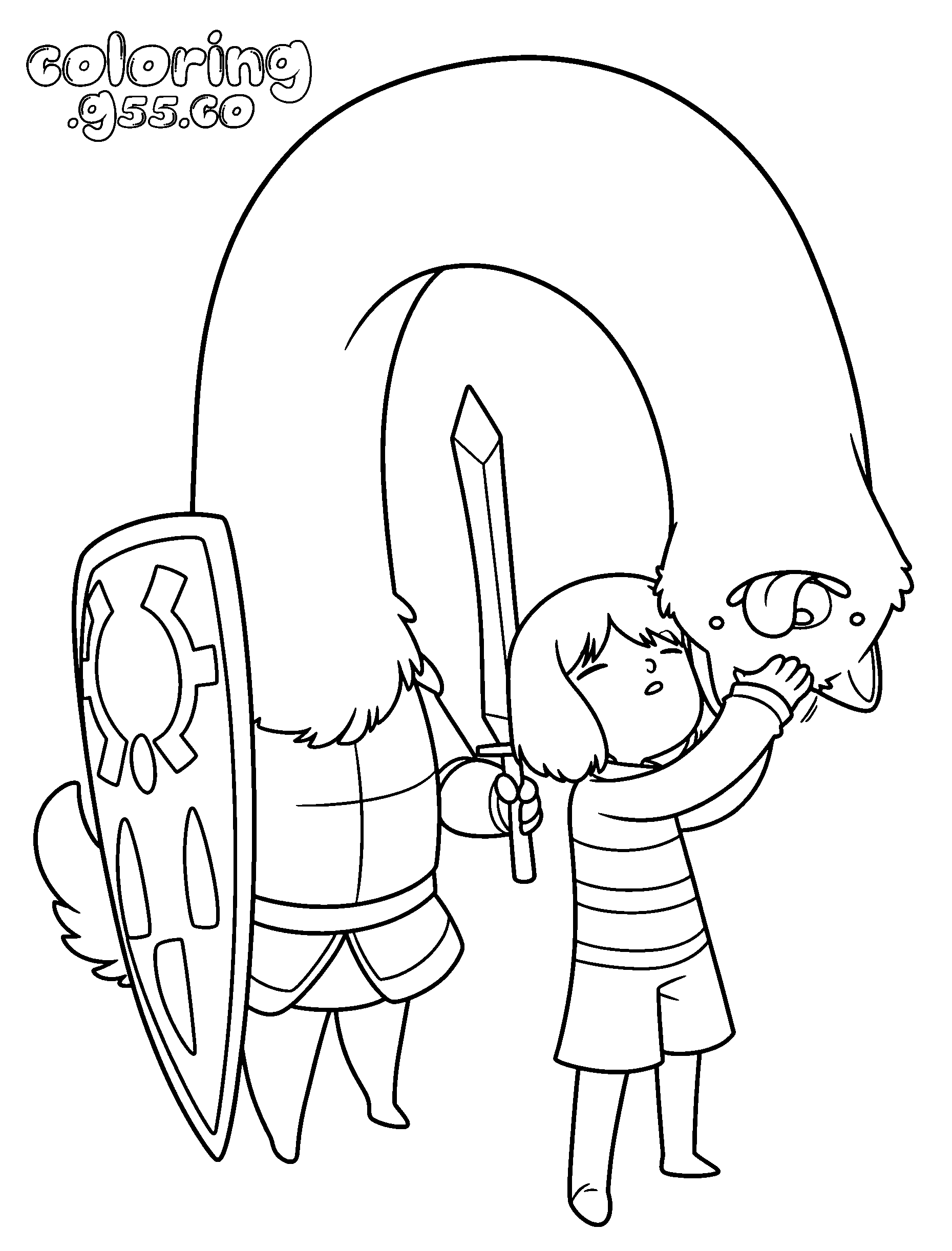 frisk and lesser dog undertale line art