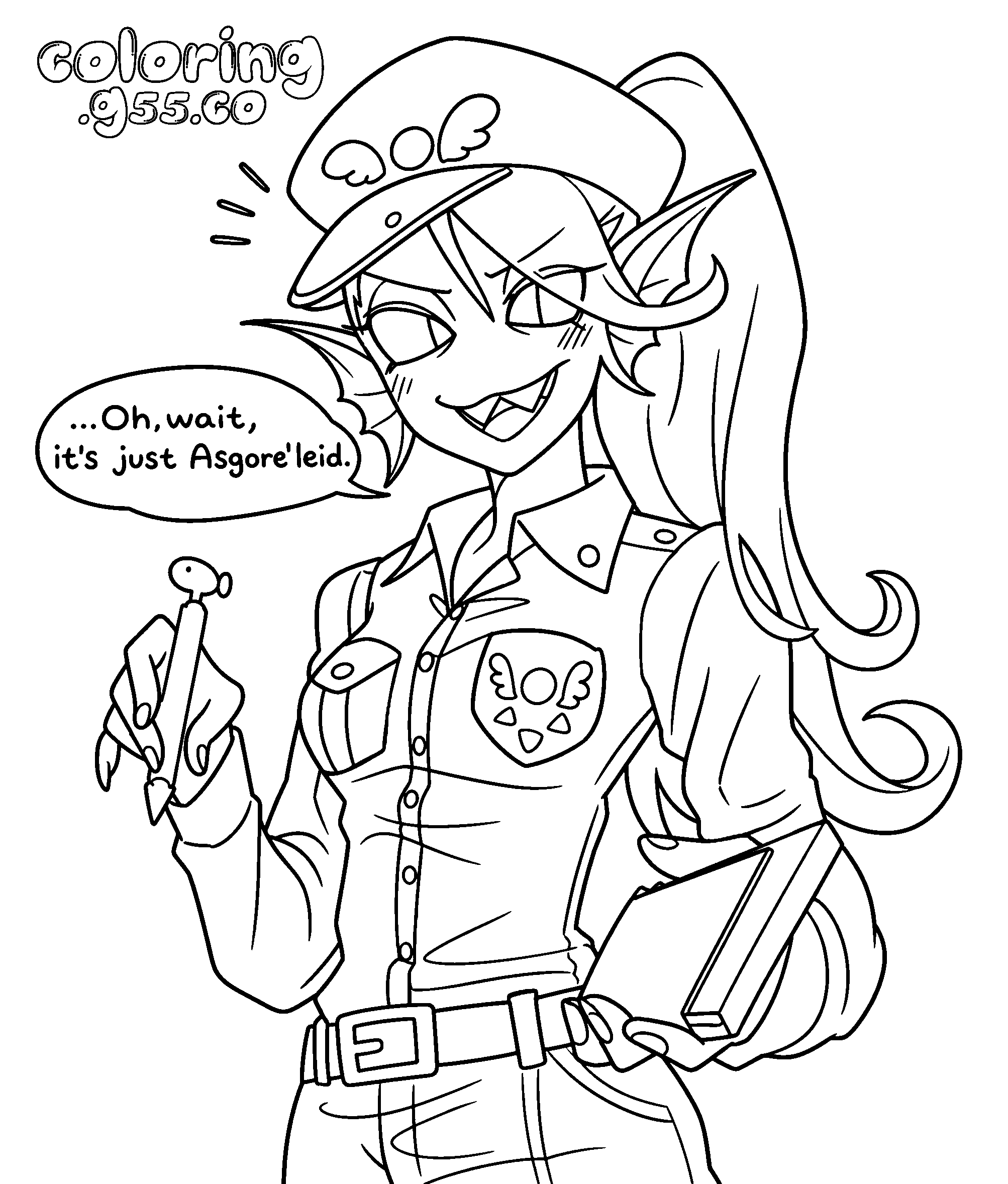 police officer undyne line art
