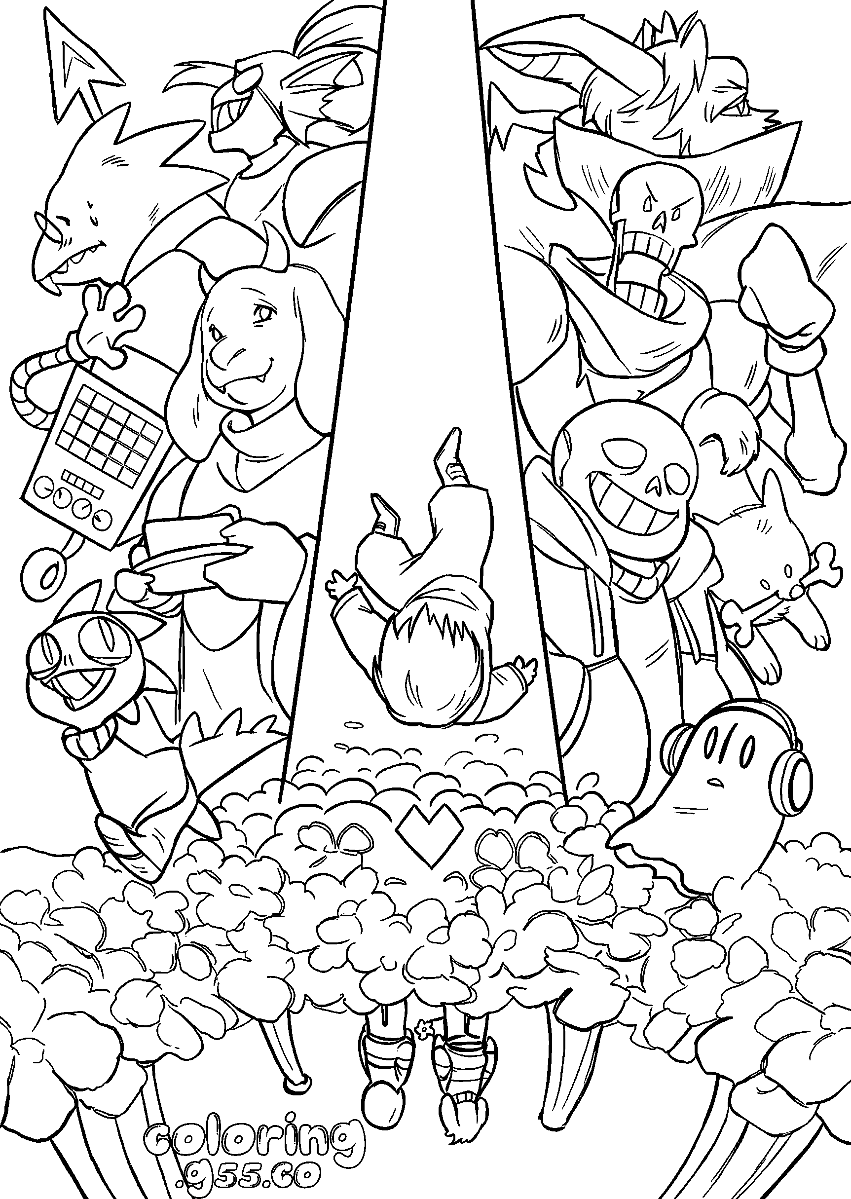 undertale characters main cast line art
