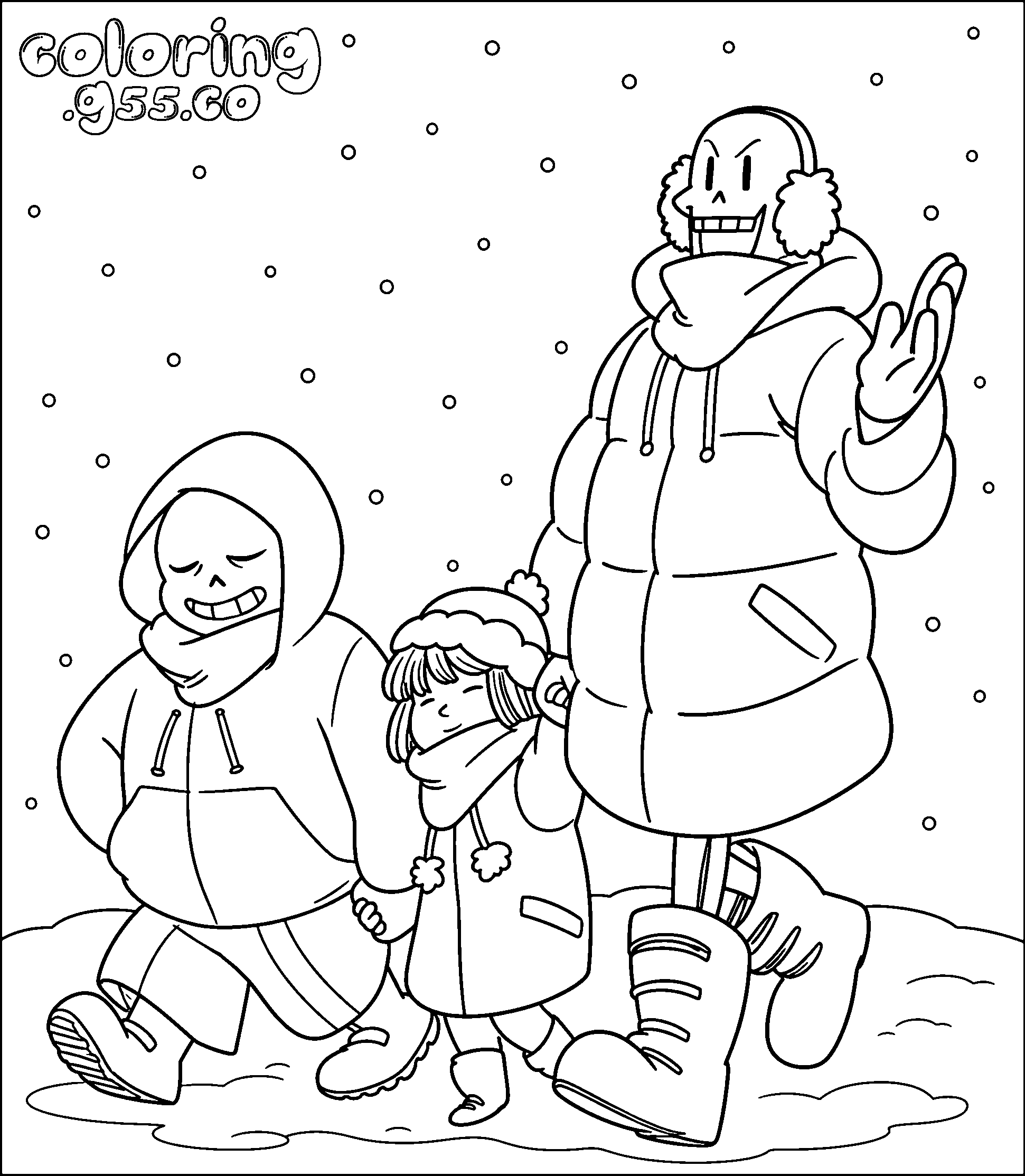 winter sans papyrus frisk line art