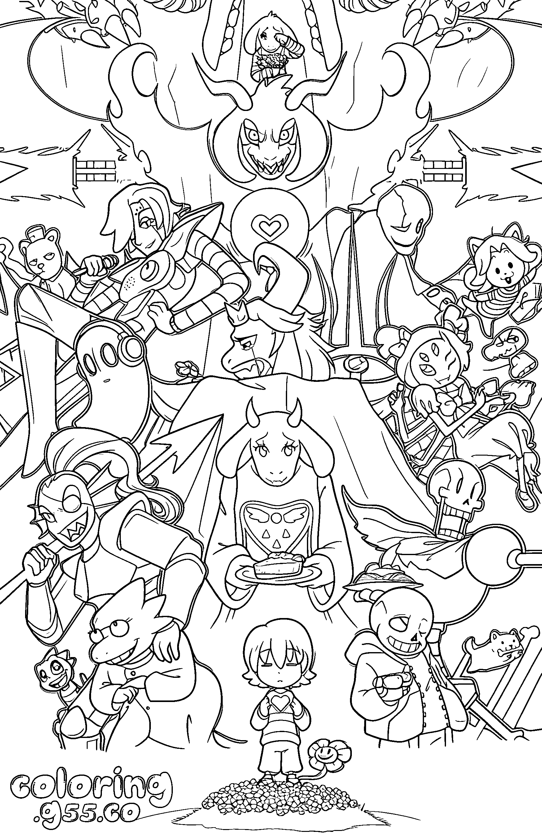 undertale all characters line art