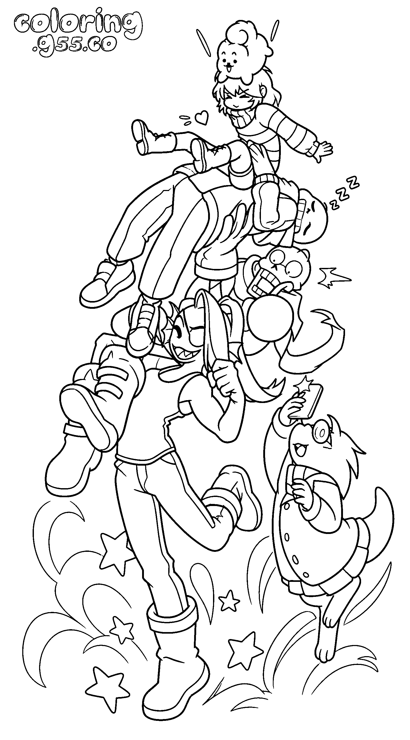 undertale character tower line art