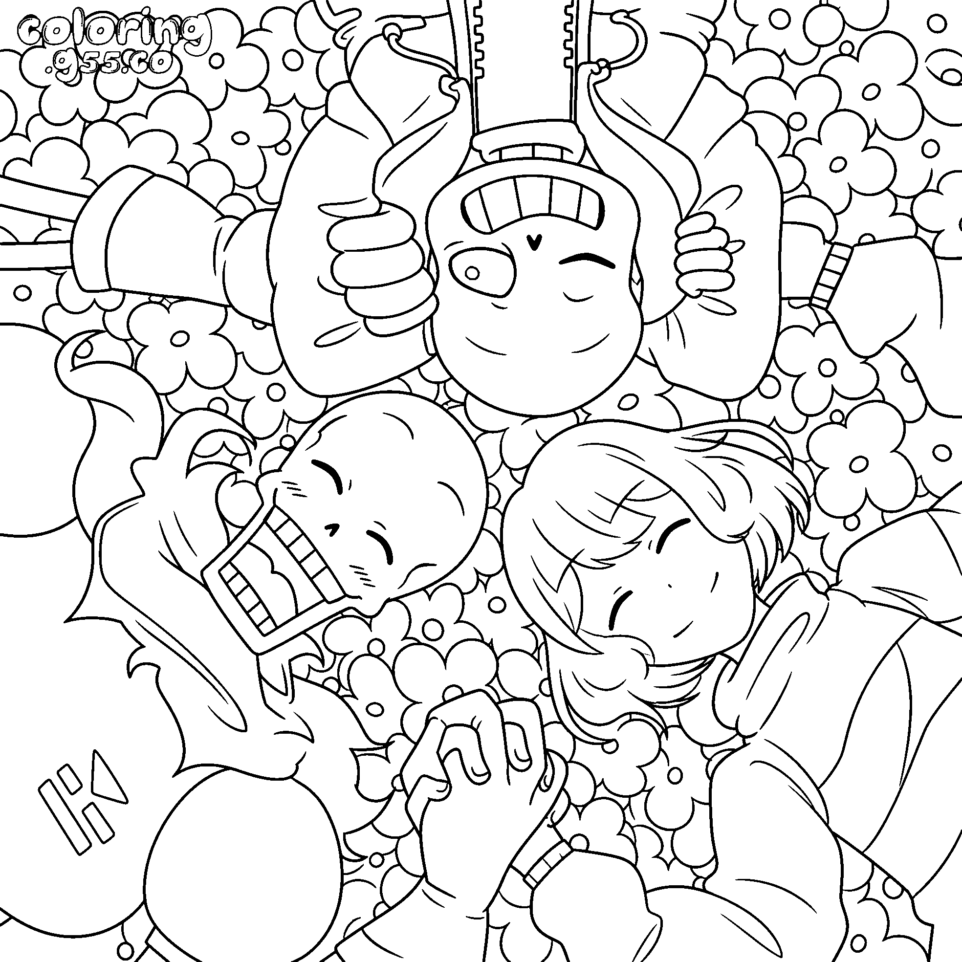 undertale sans papyrus frisk flowers line art