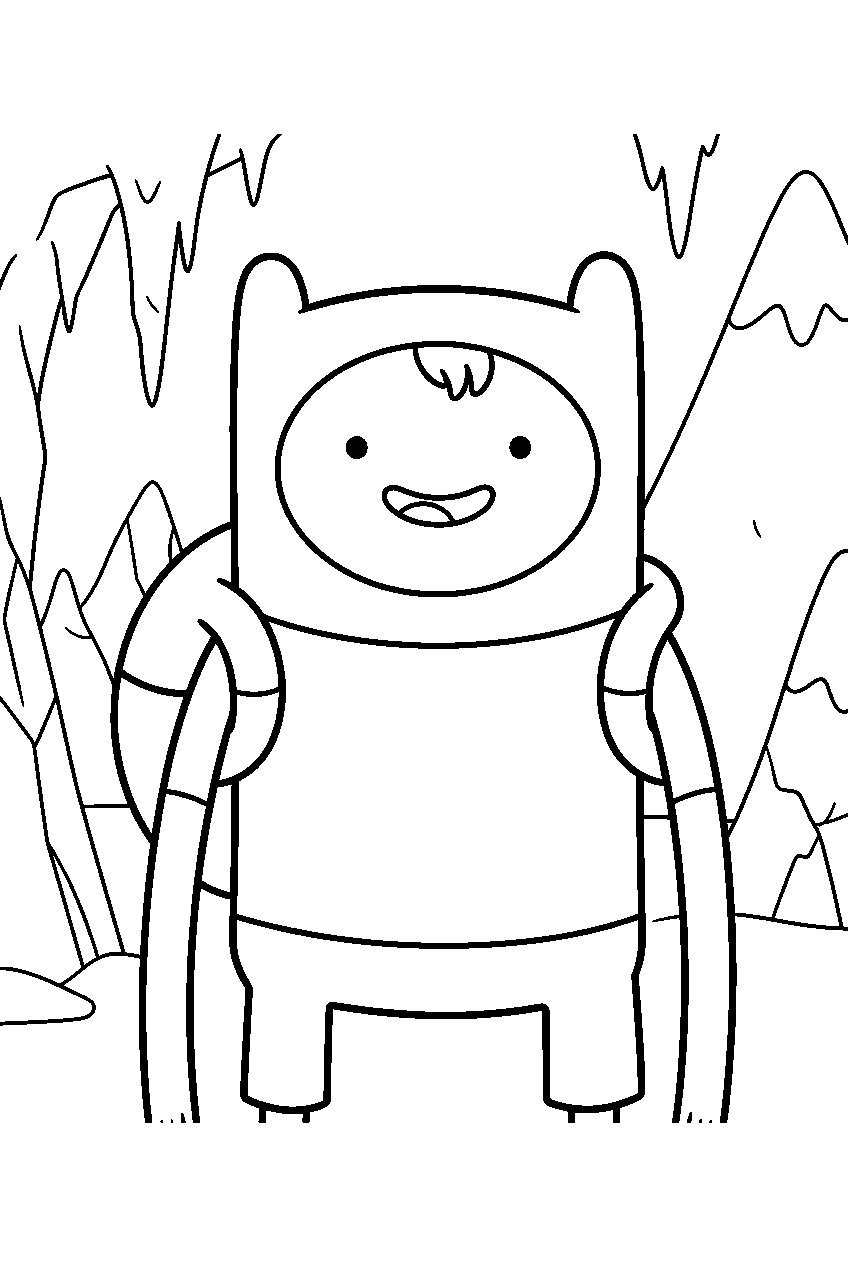 adventure time finn in ice kingdom line art