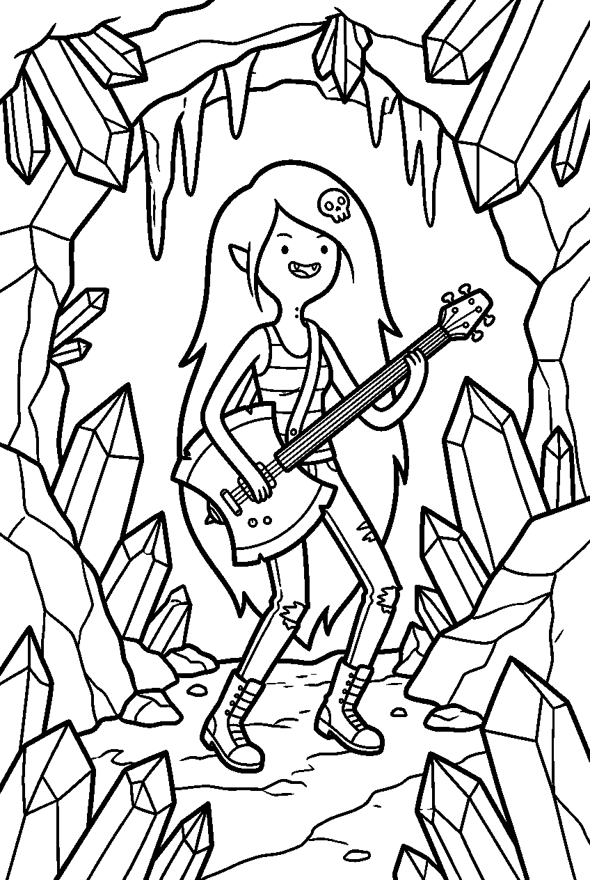 adventure time marceline in crystal cave line art