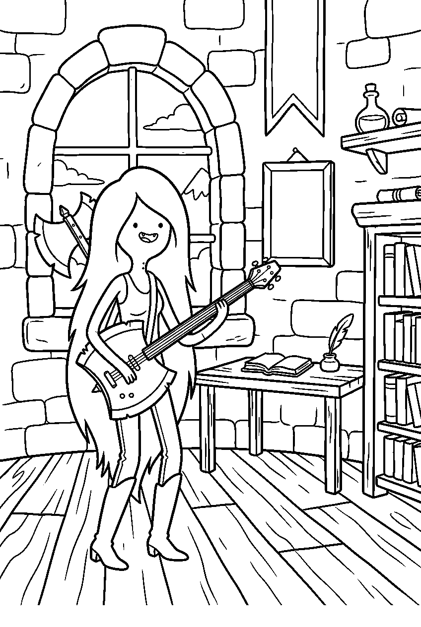 adventure time marceline in wizard tower line art