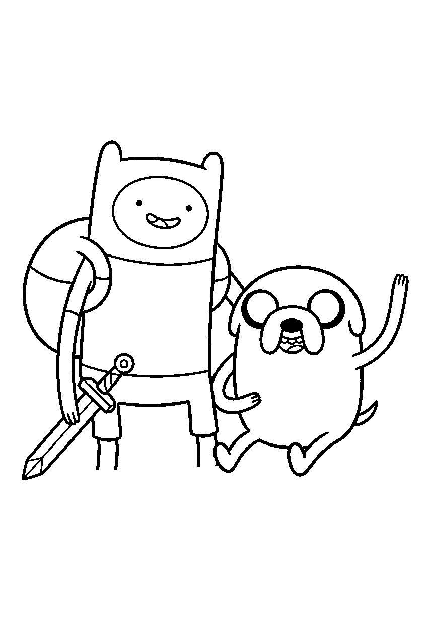adventure time finn and jake line art