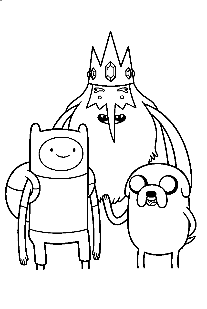 adventure time finn jake and ice king line art